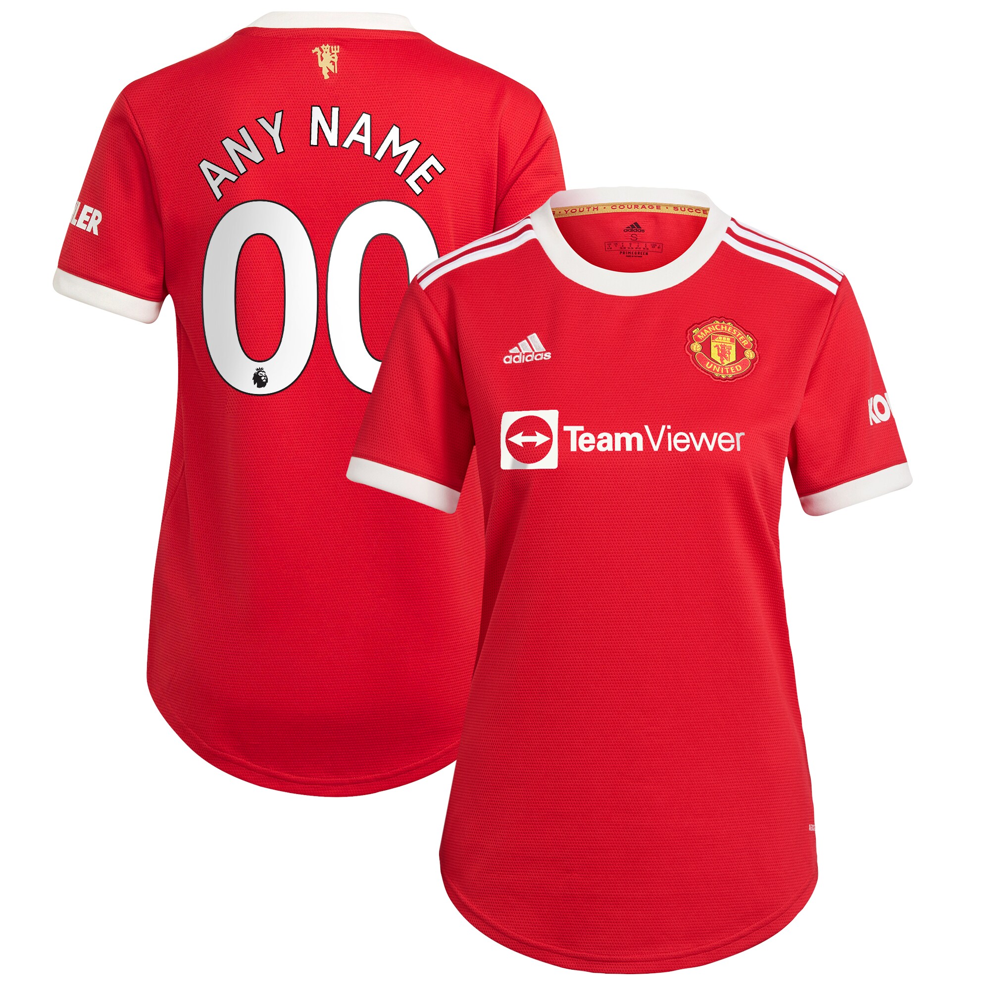 Manchester United adidas Women's 2021/22 Home Replica Custom Jersey - Red