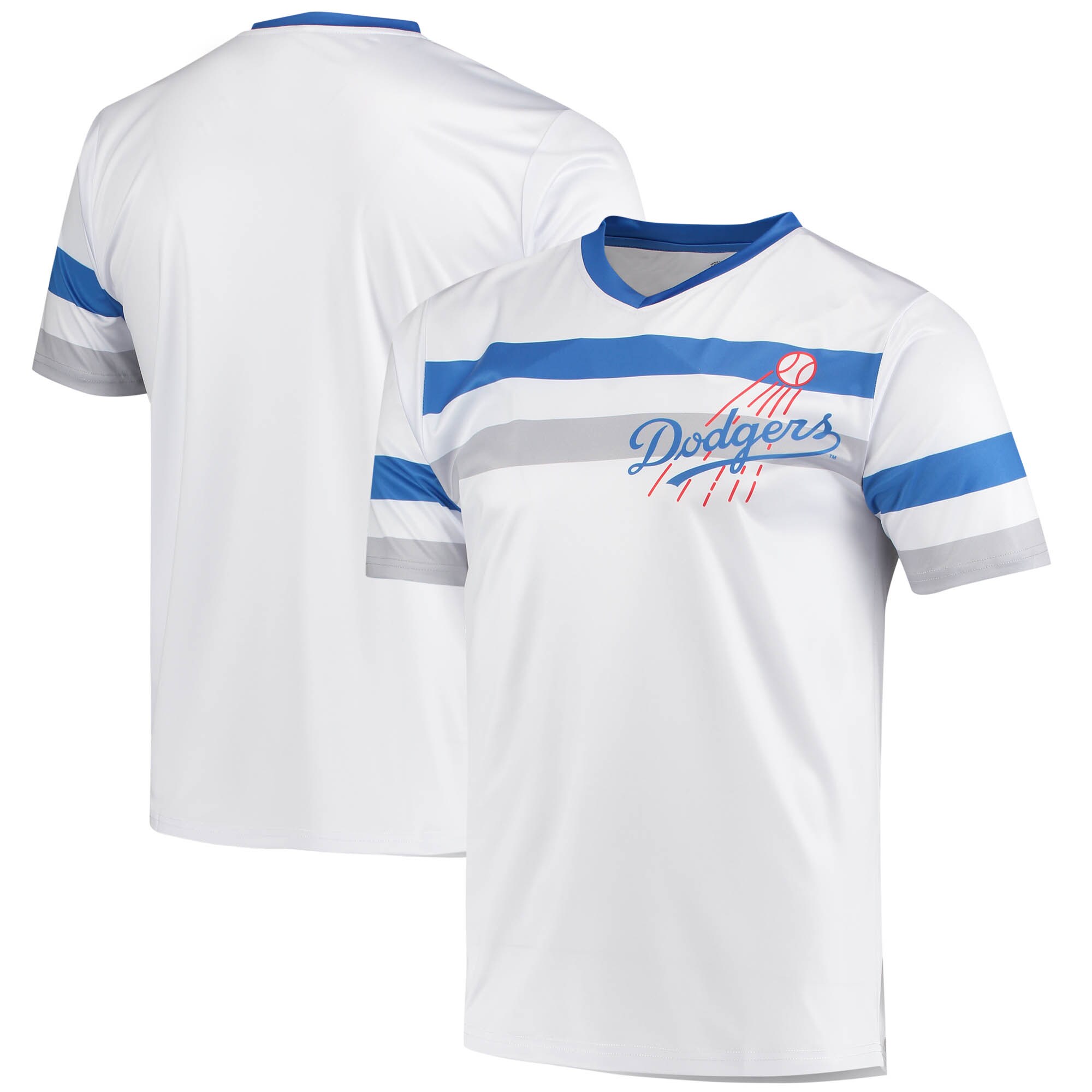 Los Angeles Dodgers Stitches Cooperstown Collection V-Neck Jersey - White