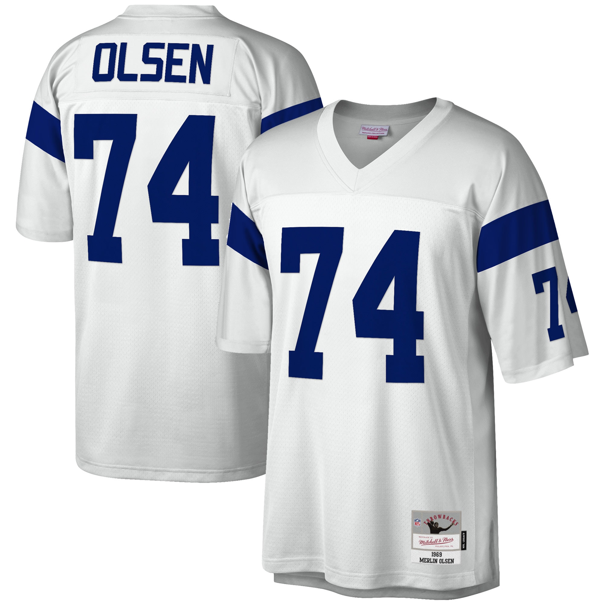 Merlin Olsen Los Angeles Rams Mitchell & Ness 1969 Legacy Replica Jersey - White