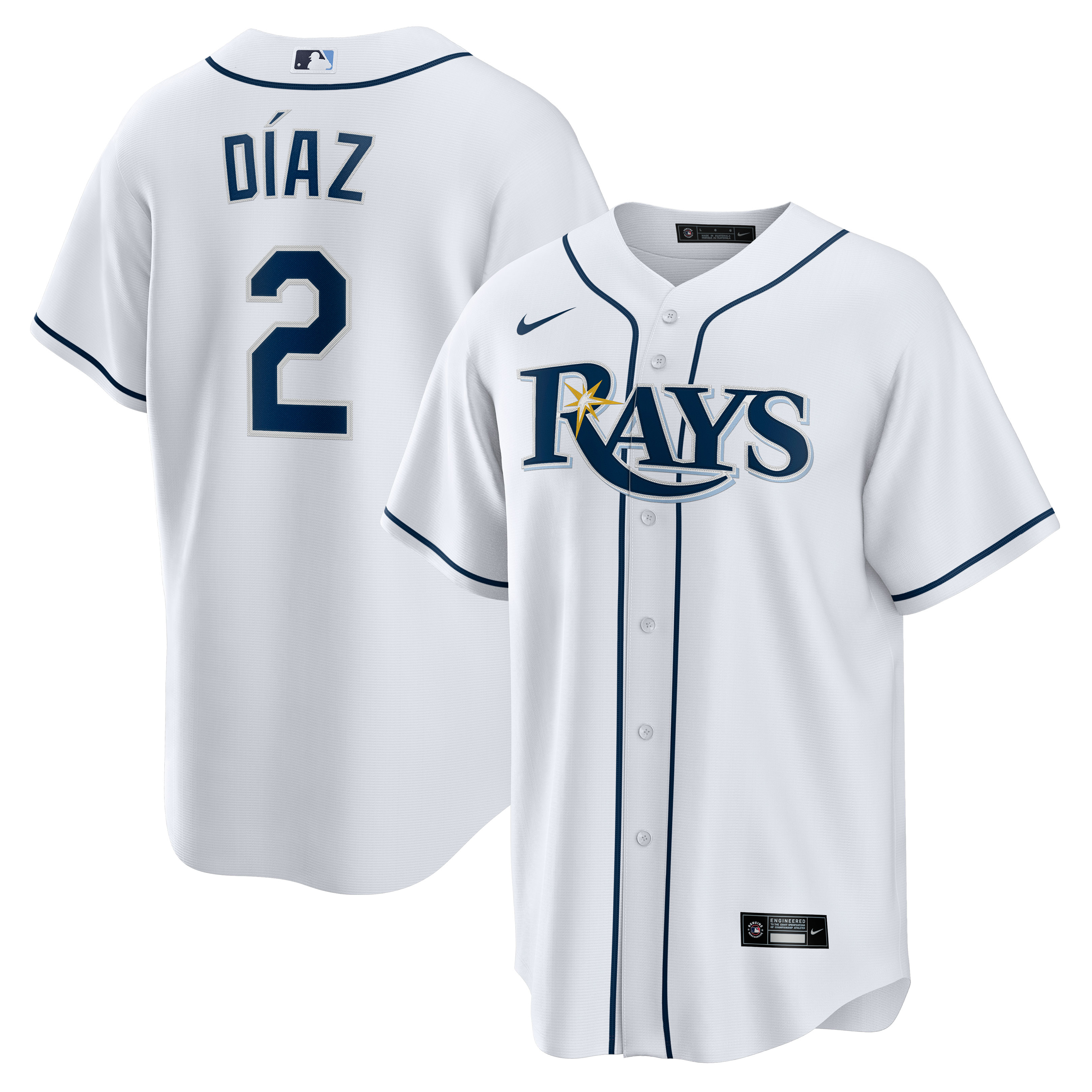 Yandy Díaz Tampa Bay Rays Nike Home  Replica Player Jersey - White