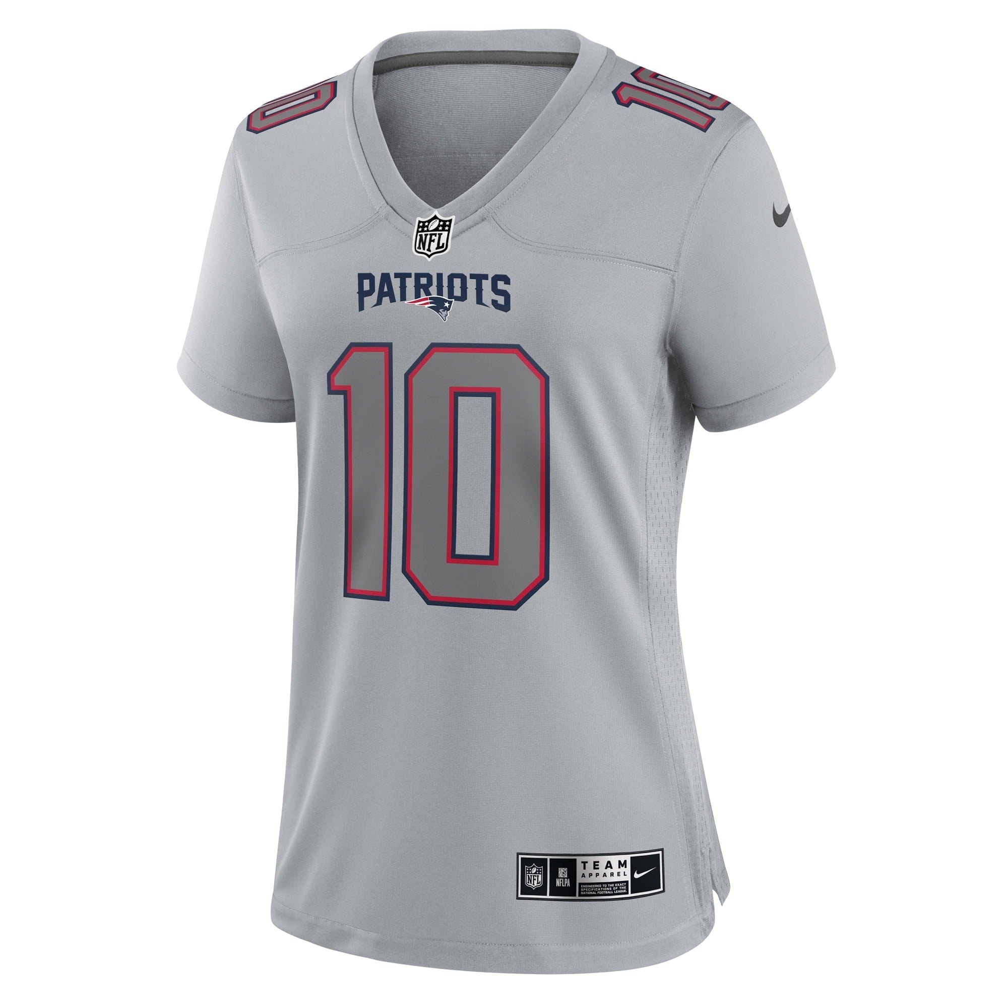 Women's Nike Mac Jones Gray New England Patriots Atmosphere Fashion Game Jersey