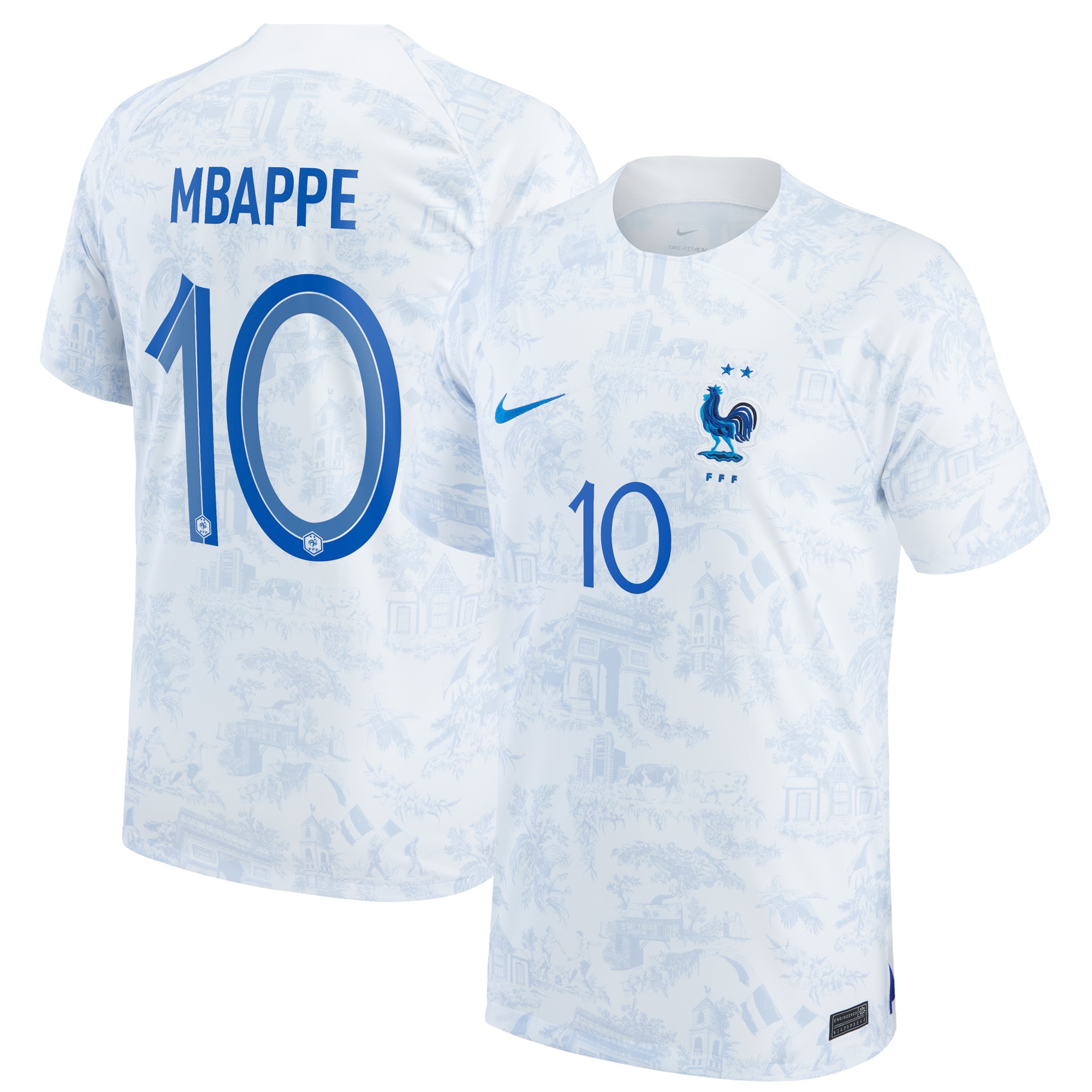 Kylian Mbappe France National Team Nike 2022/23 Away Breathe Stadium Replica Player Jersey - White