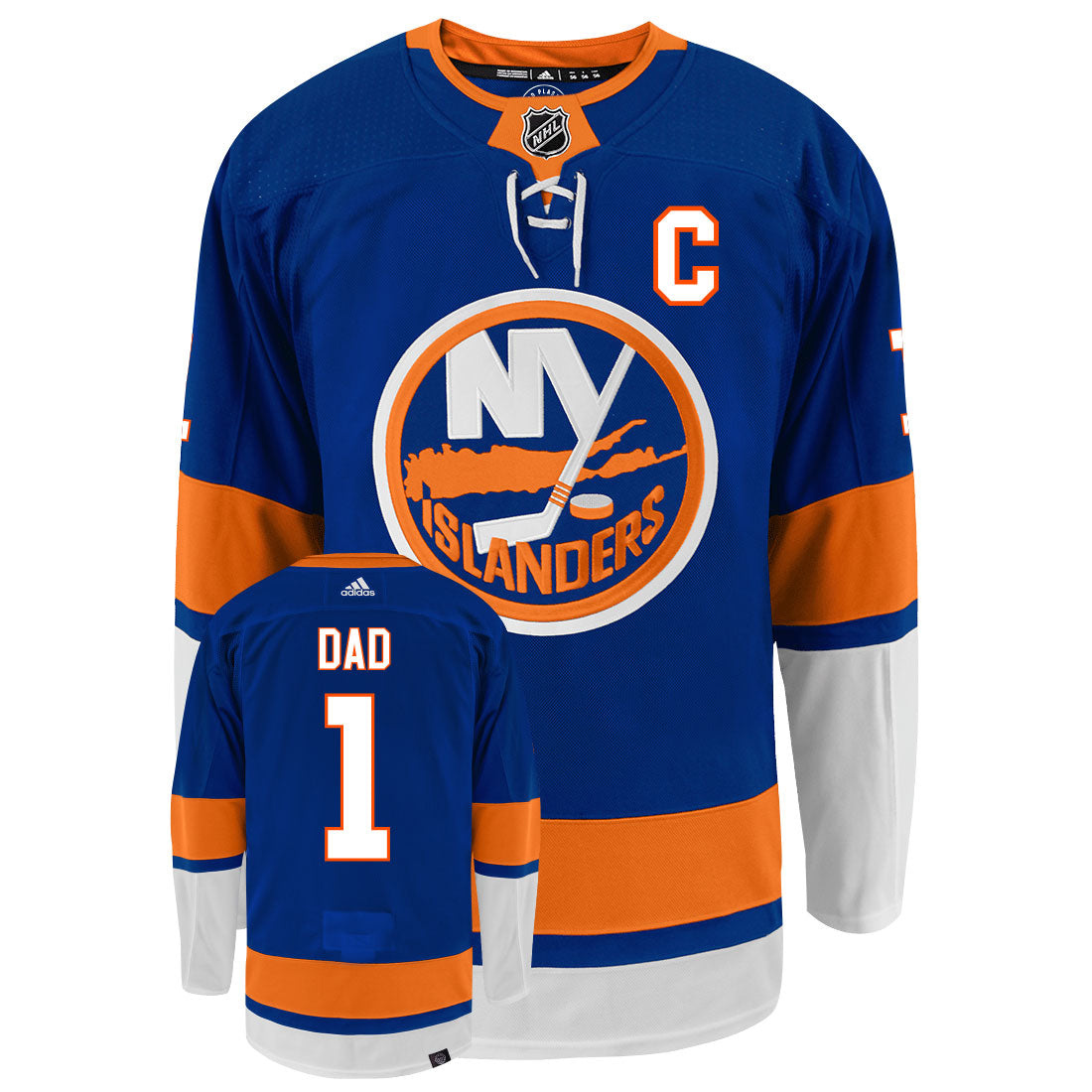 New York Islanders Dad Number One Adidas Primegreen Authentic NHL Hockey Jersey