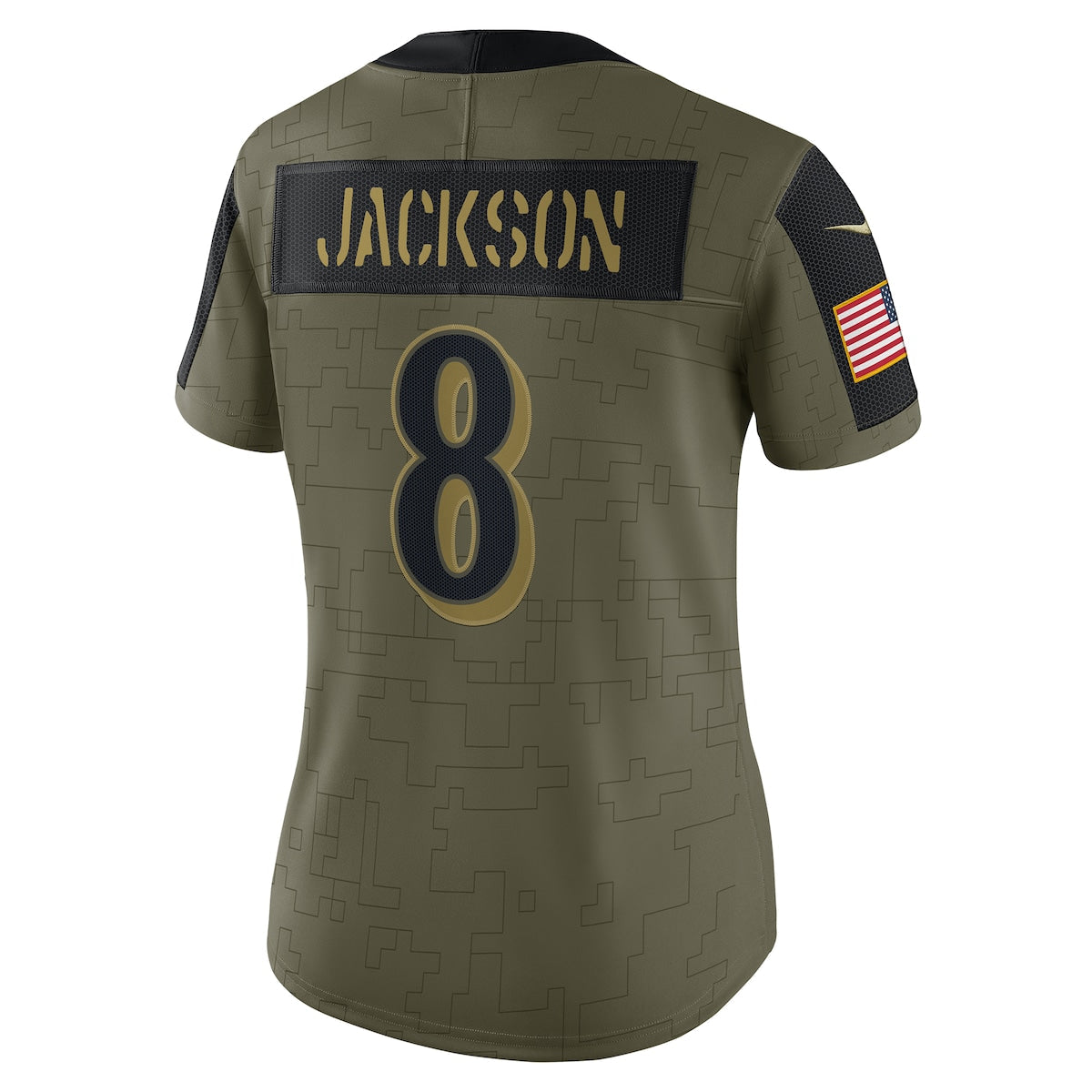 Women's Lamar Jackson Nike Ravens 2021 Salute To Service Limited Jersey - Green