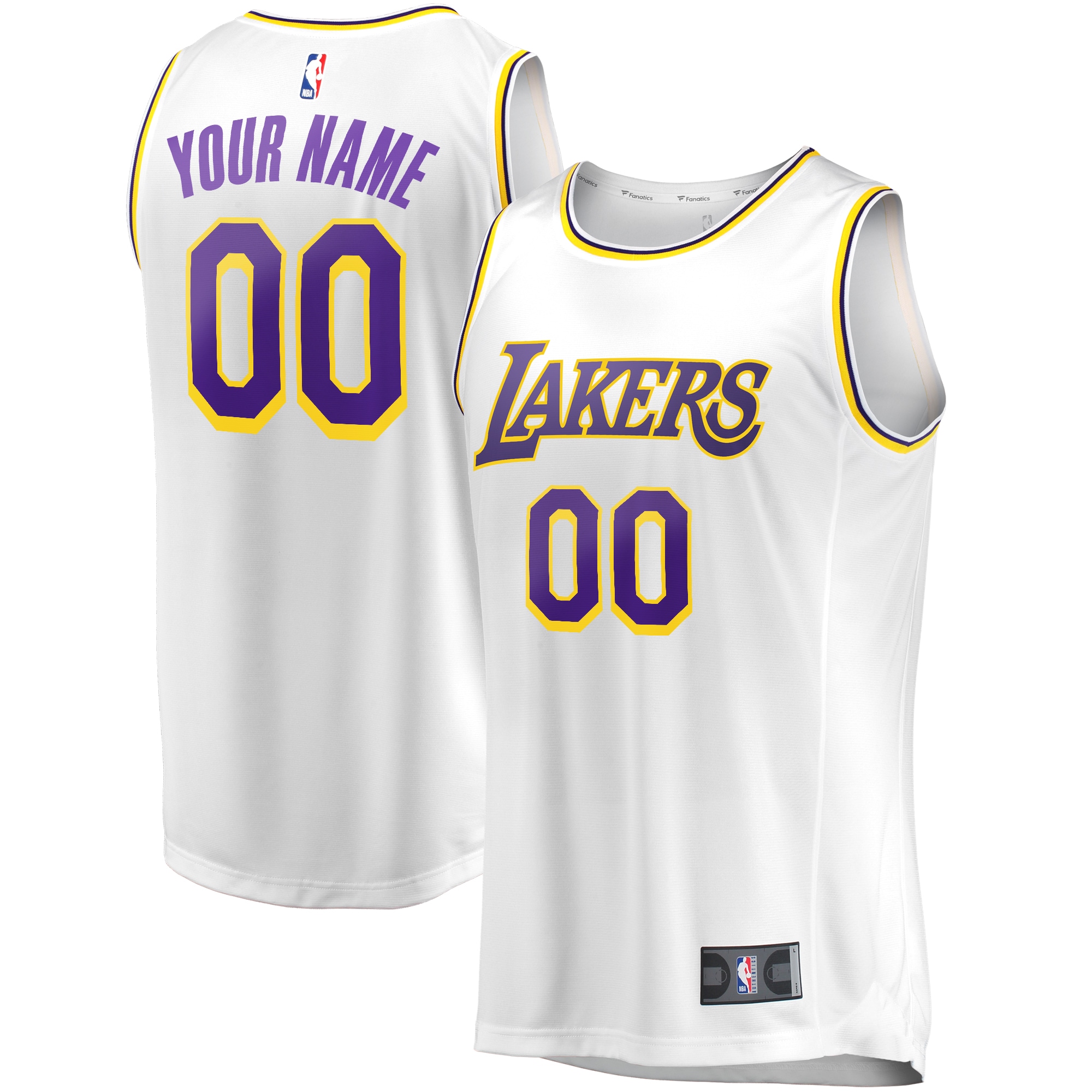 Los Angeles Lakers Fanatics Branded Youth Fast Break Replica Custom Jersey - Association Edition - White