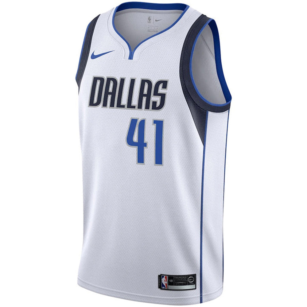 Mens Dallas Mavericks Dirk Nowitzki Association Jersey White