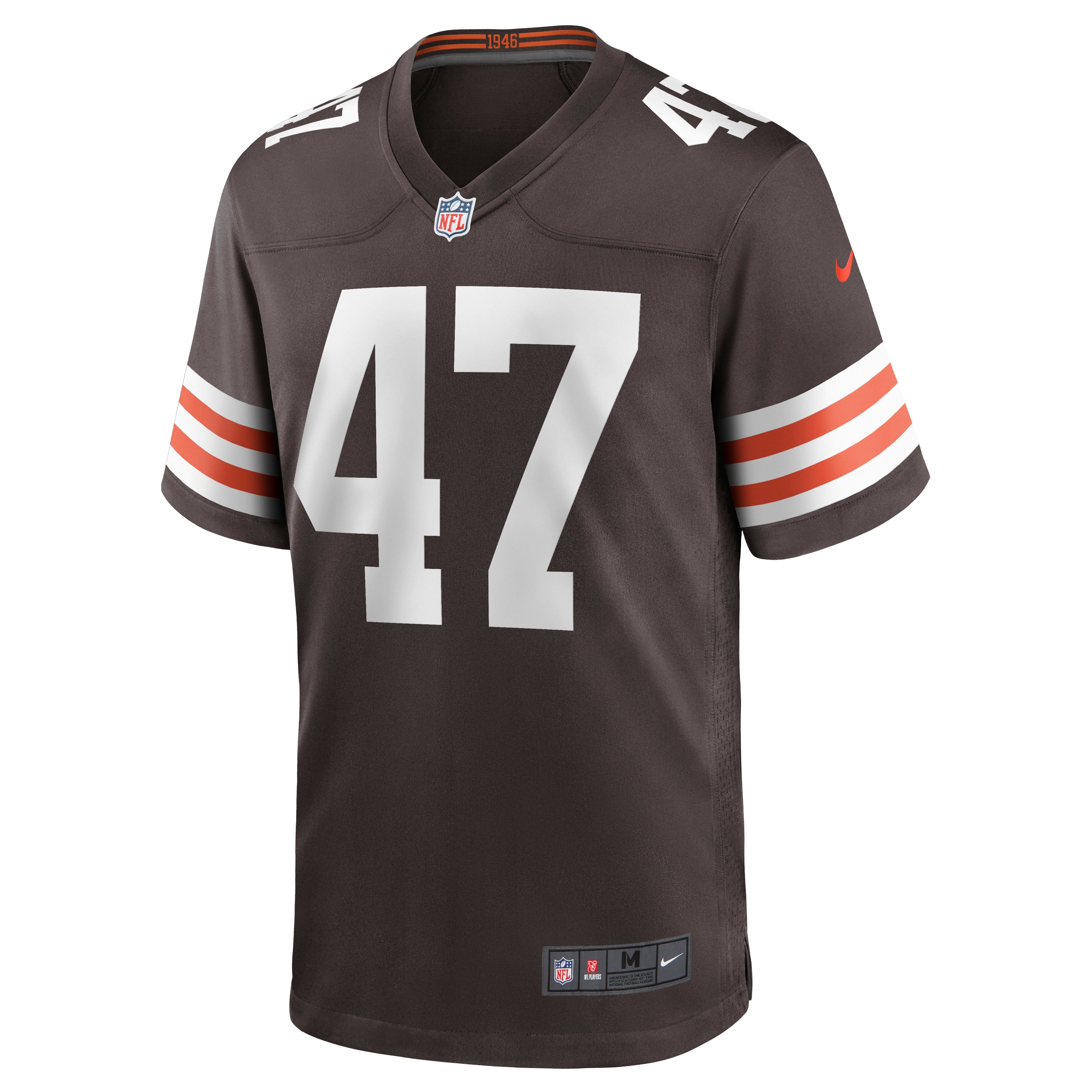 Men's Nike Charley Hughlett Brown Cleveland Browns Game Jersey