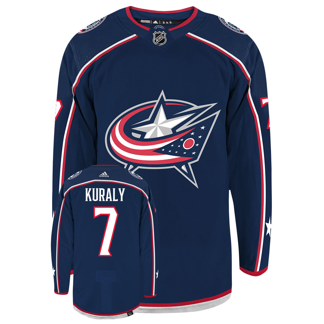 Sean Kuraly Columbus Blue Jackets Adidas Primegreen Authentic NHL Hockey Jersey