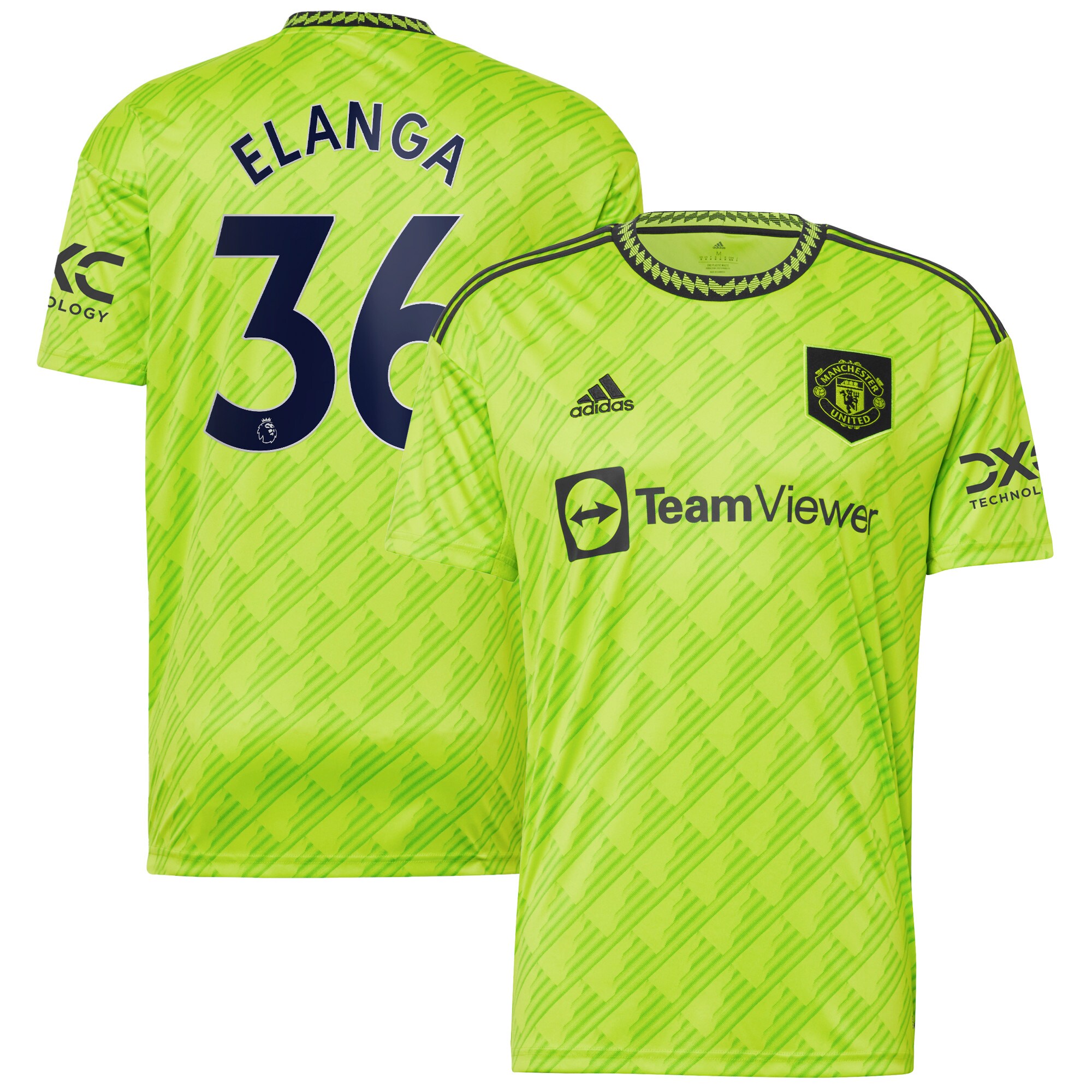 Anthony Elanga Manchester United adidas 2022/23 Third Replica Player Jersey - Neon Green