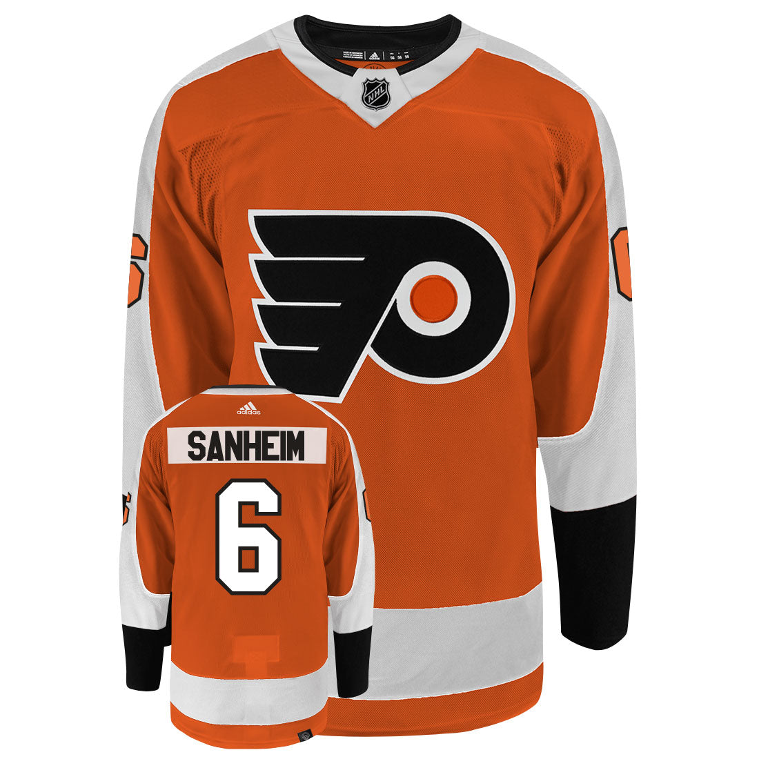 Travis Sanheim Philadelphia Flyers Adidas Primegreen Authentic NHL Hockey Jersey