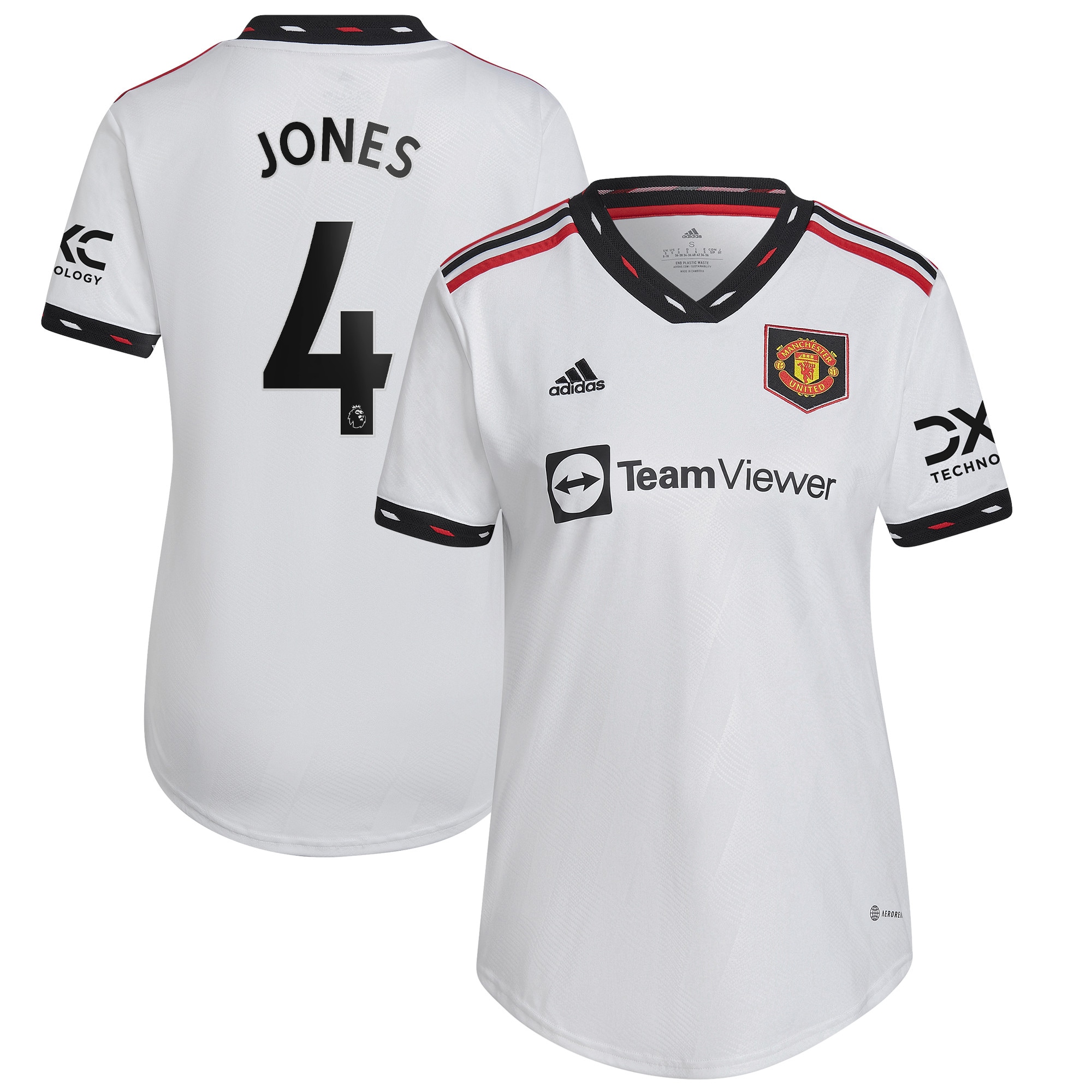Phil Jones Manchester United adidas Women's 2022/23 Away Replica Player Jersey - White