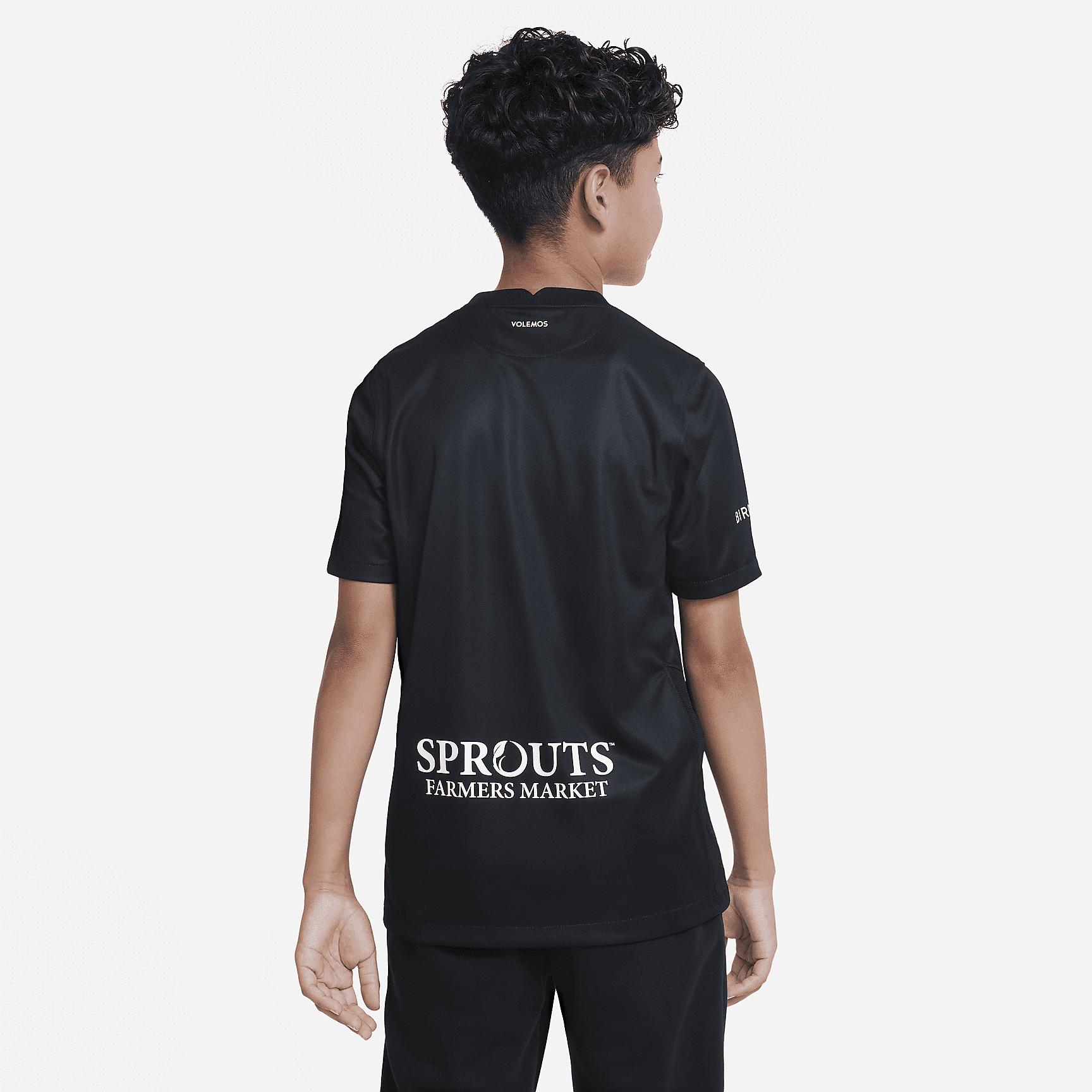 Angel City FC 2022/23 Stadium Home Big Kids' Nike Dri-FIT Soccer Jersey - Black/Flat Silver/Orange Pearl