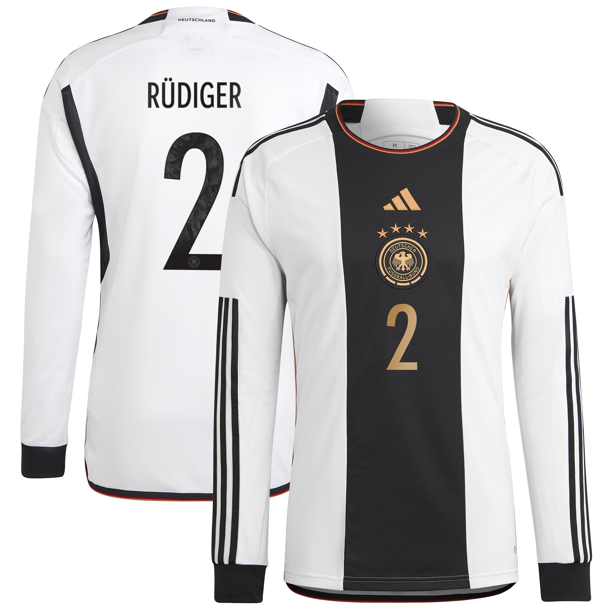 Antonio Rüdiger Germany National Team adidas 2022/23 Replica Long Sleeve Player Jersey - White
