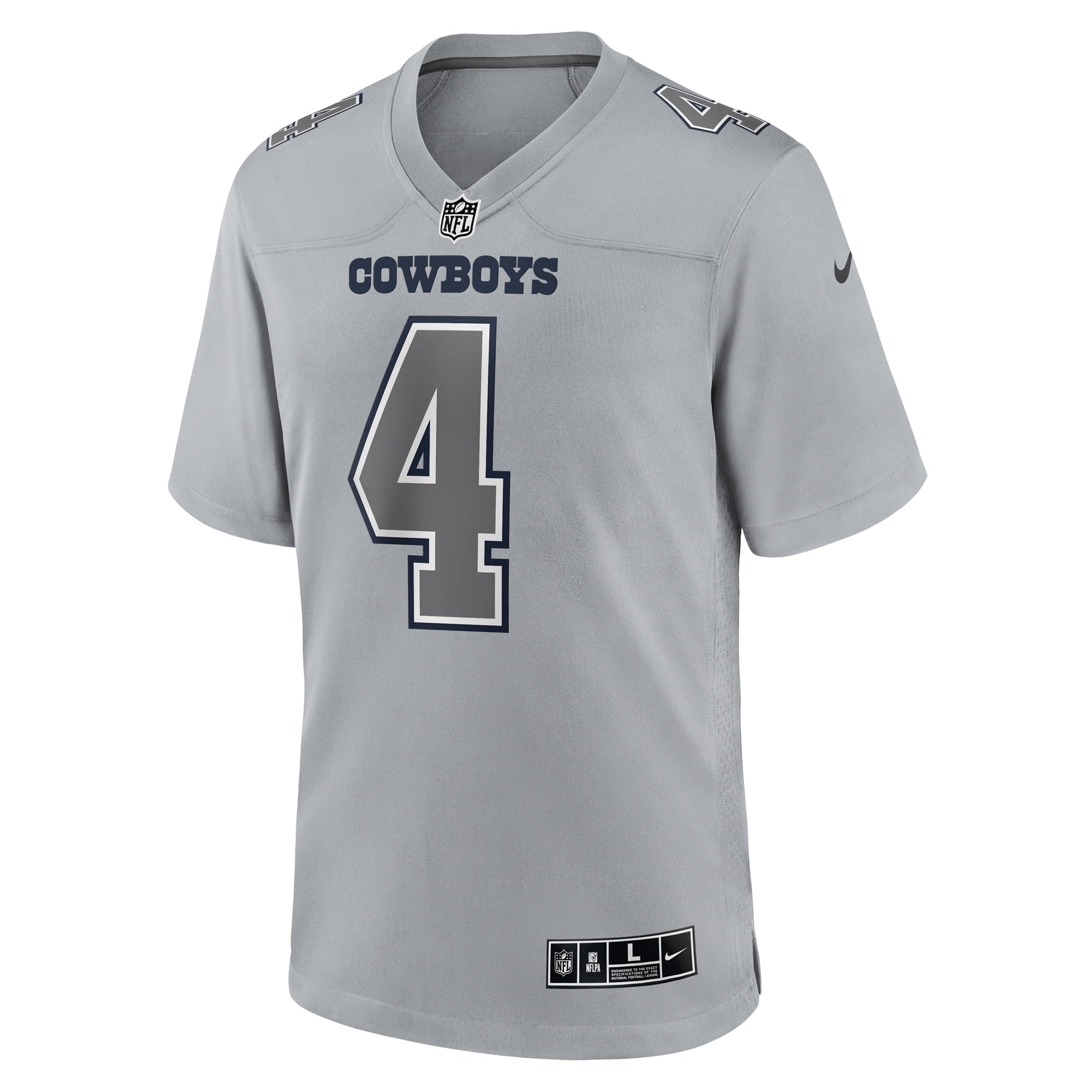 Men's Nike Dak Prescott Gray Dallas Cowboys Atmosphere Fashion Game Jersey