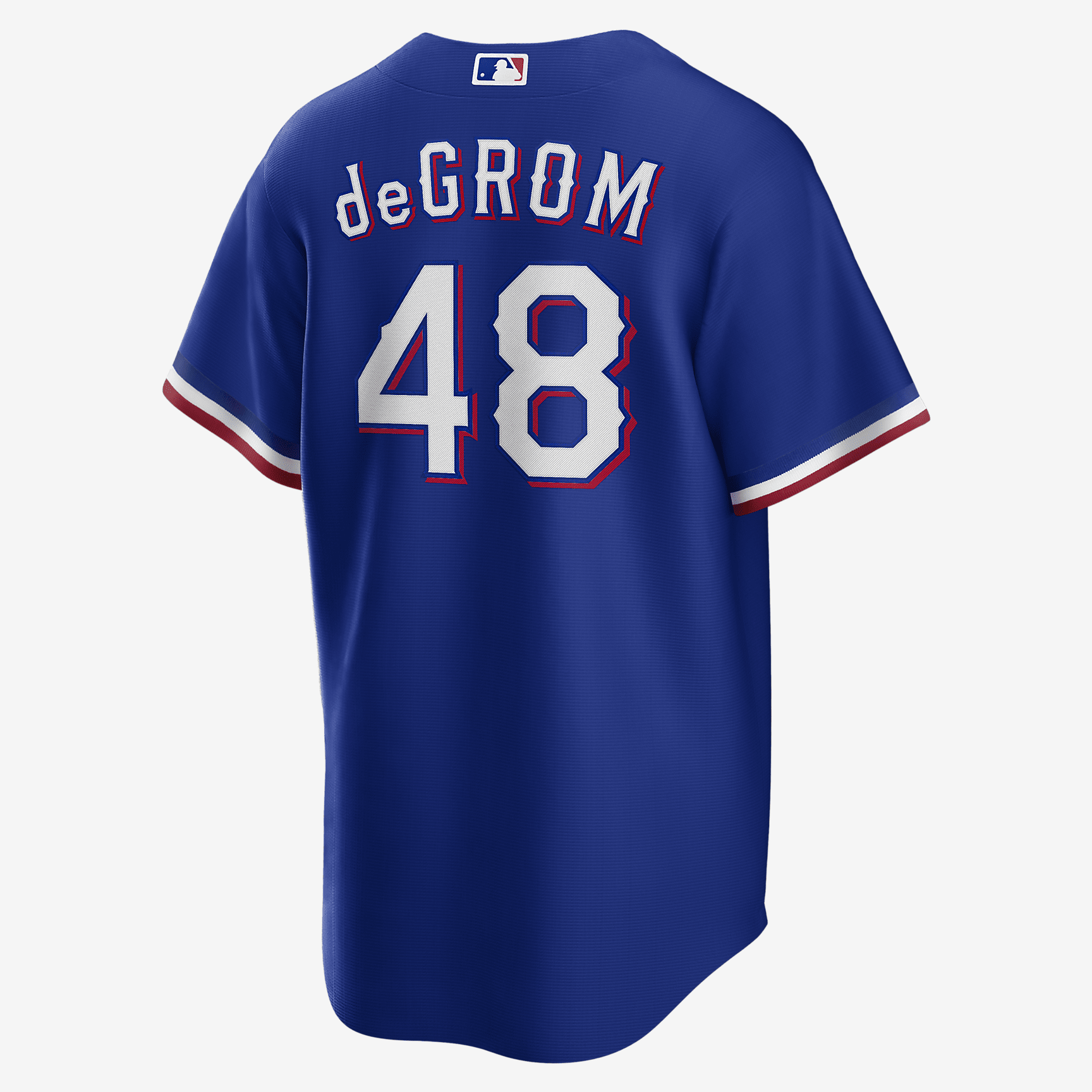 MLB Texas Rangers (Jacob deGrom) Men's Replica Baseball Jersey - Royal
