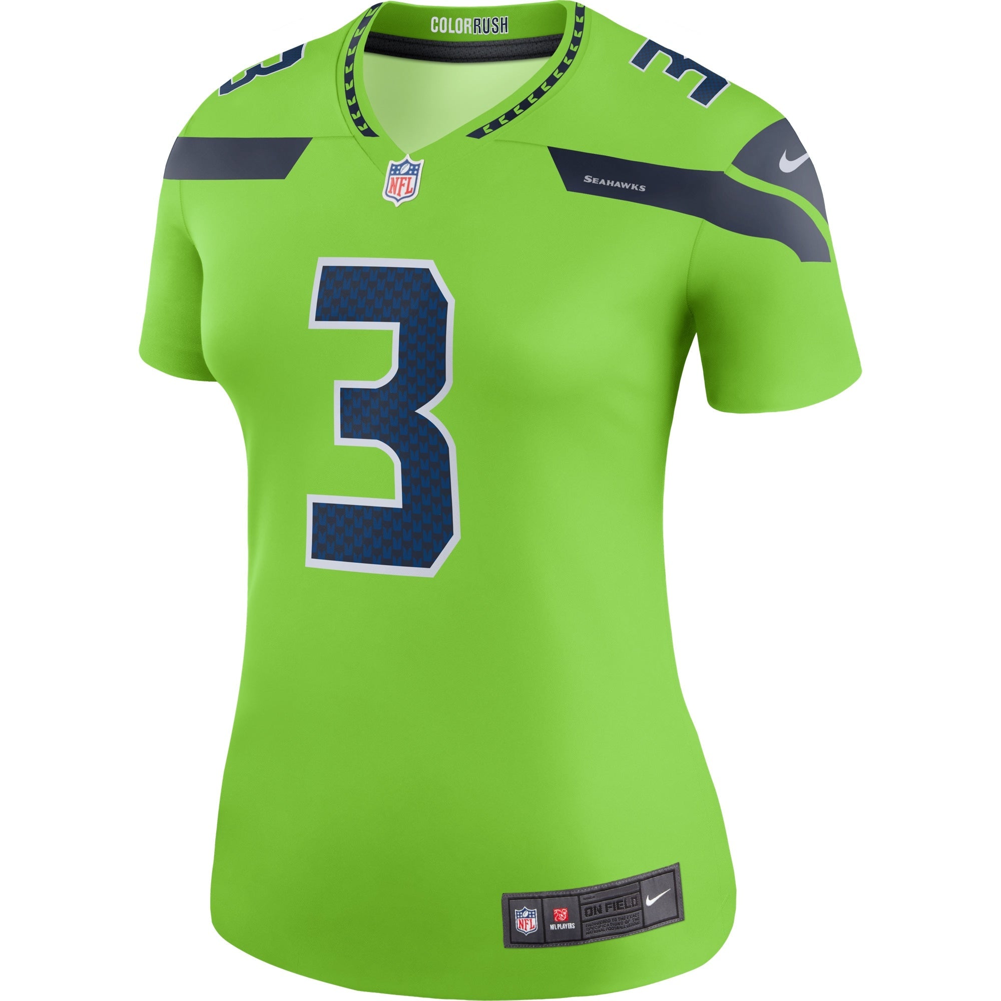 Women's Nike  Russell Wilson  Neon Green Seattle Seahawks Color Rush Legend Jersey