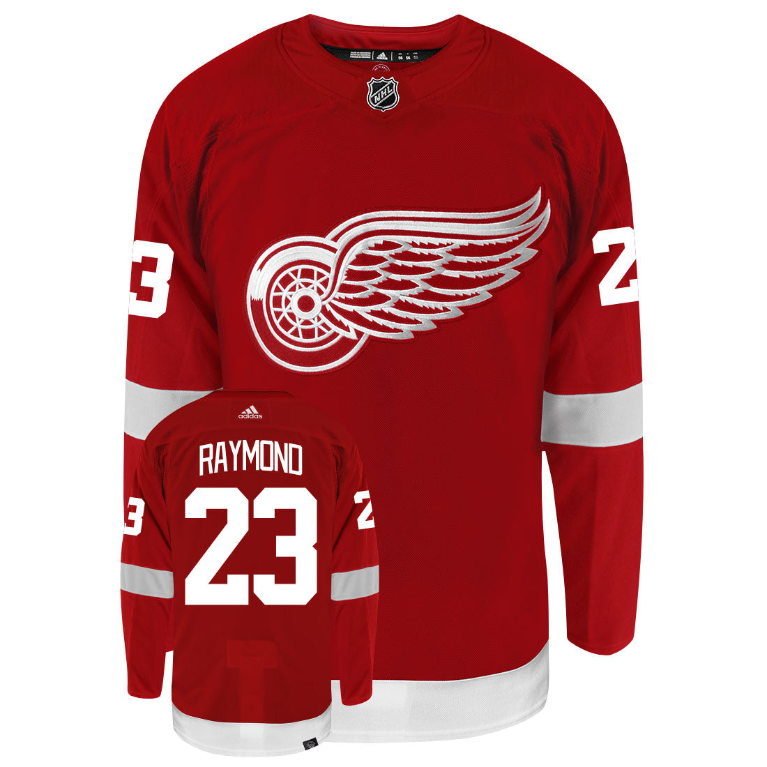 Lucas Raymond Detroit Red Wings Adidas Primegreen Authentic NHL Hockey Jersey