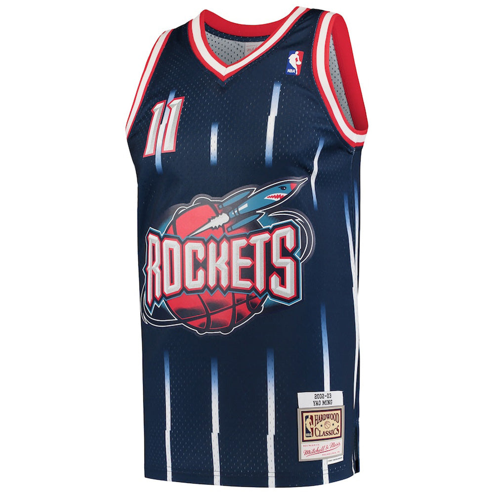 Men's Houston Rockets Yao Ming 2002-03 Hardwood Classics Jersey - Navy