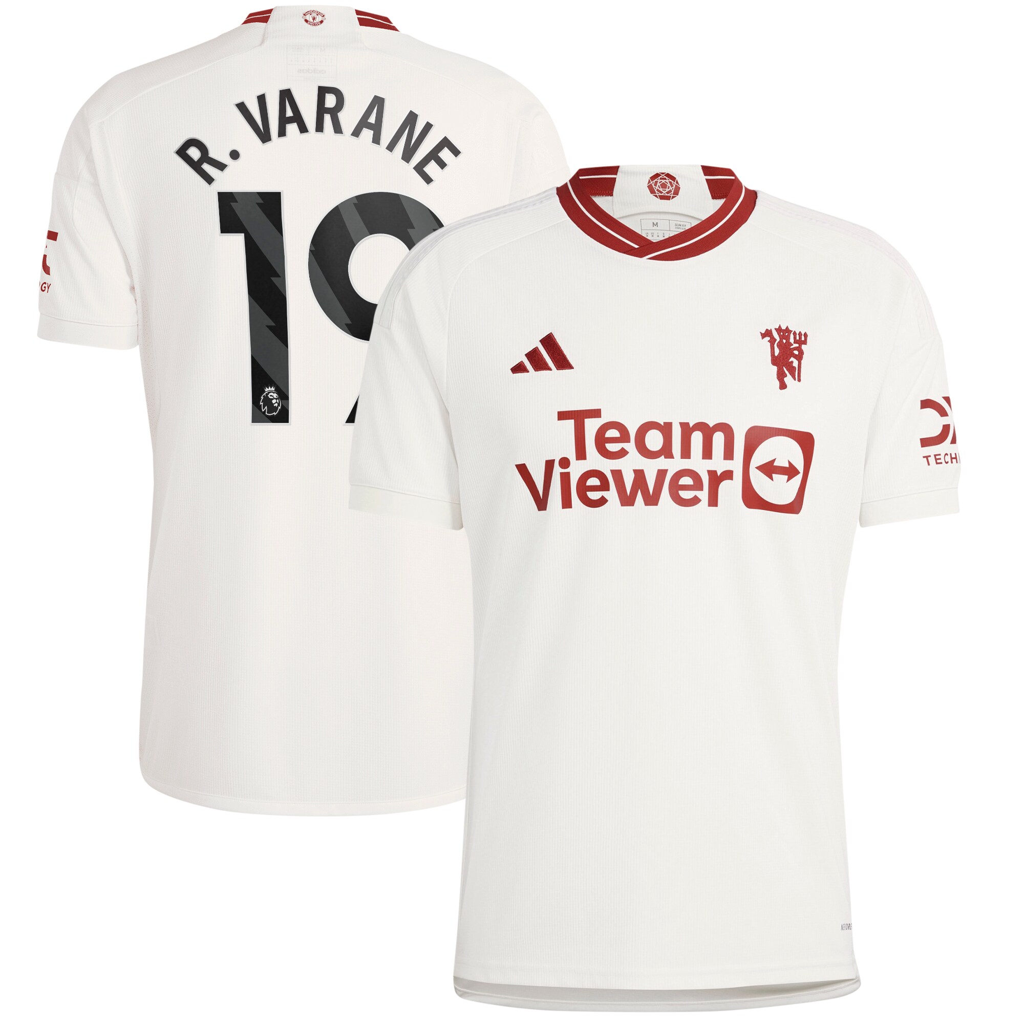Raphael Varane Manchester United adidas 2023/24 Third Replica Player Jersey - White