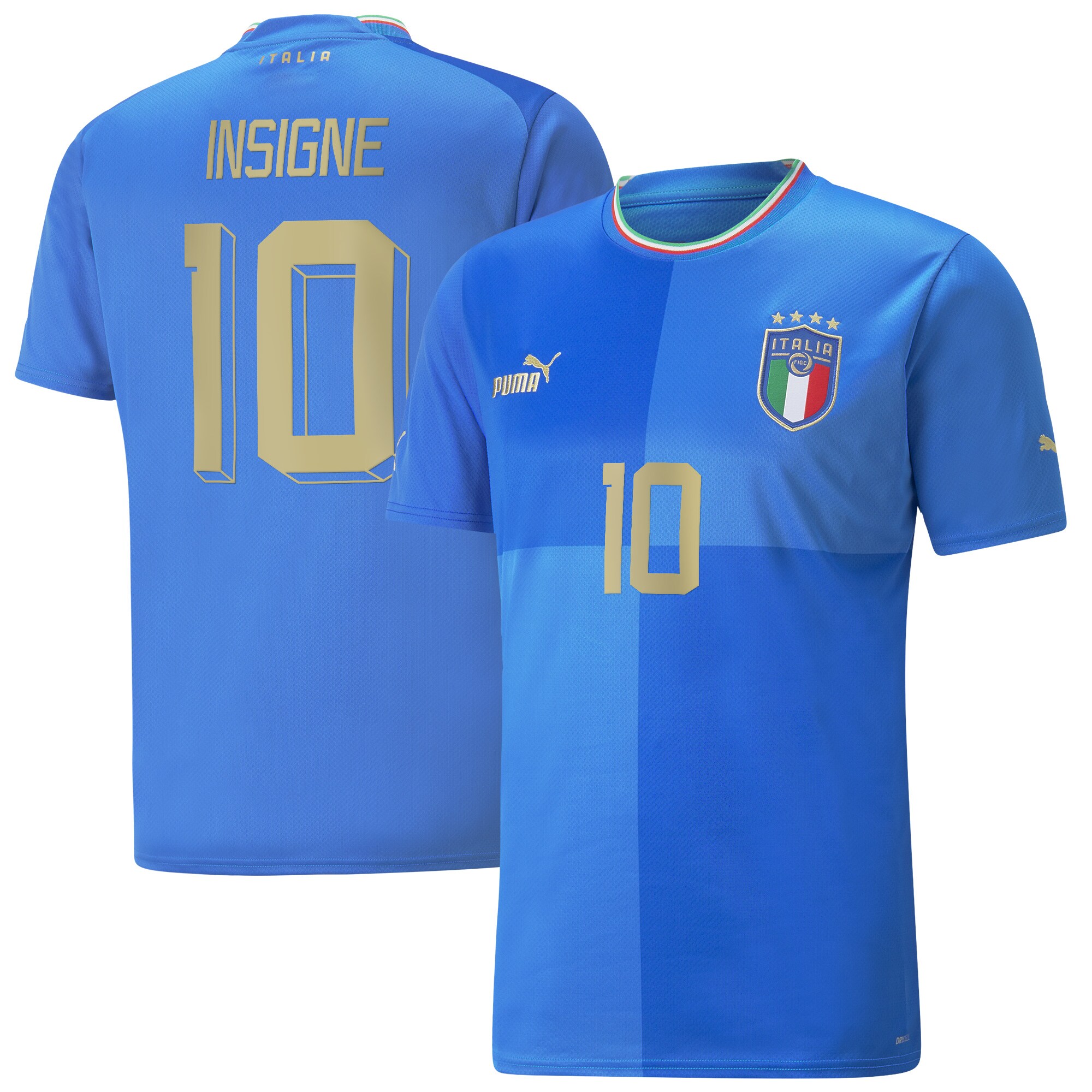 Lorenzo Insigne Italy National Team Puma 2022/23 Home Replica Player Jersey - Blue