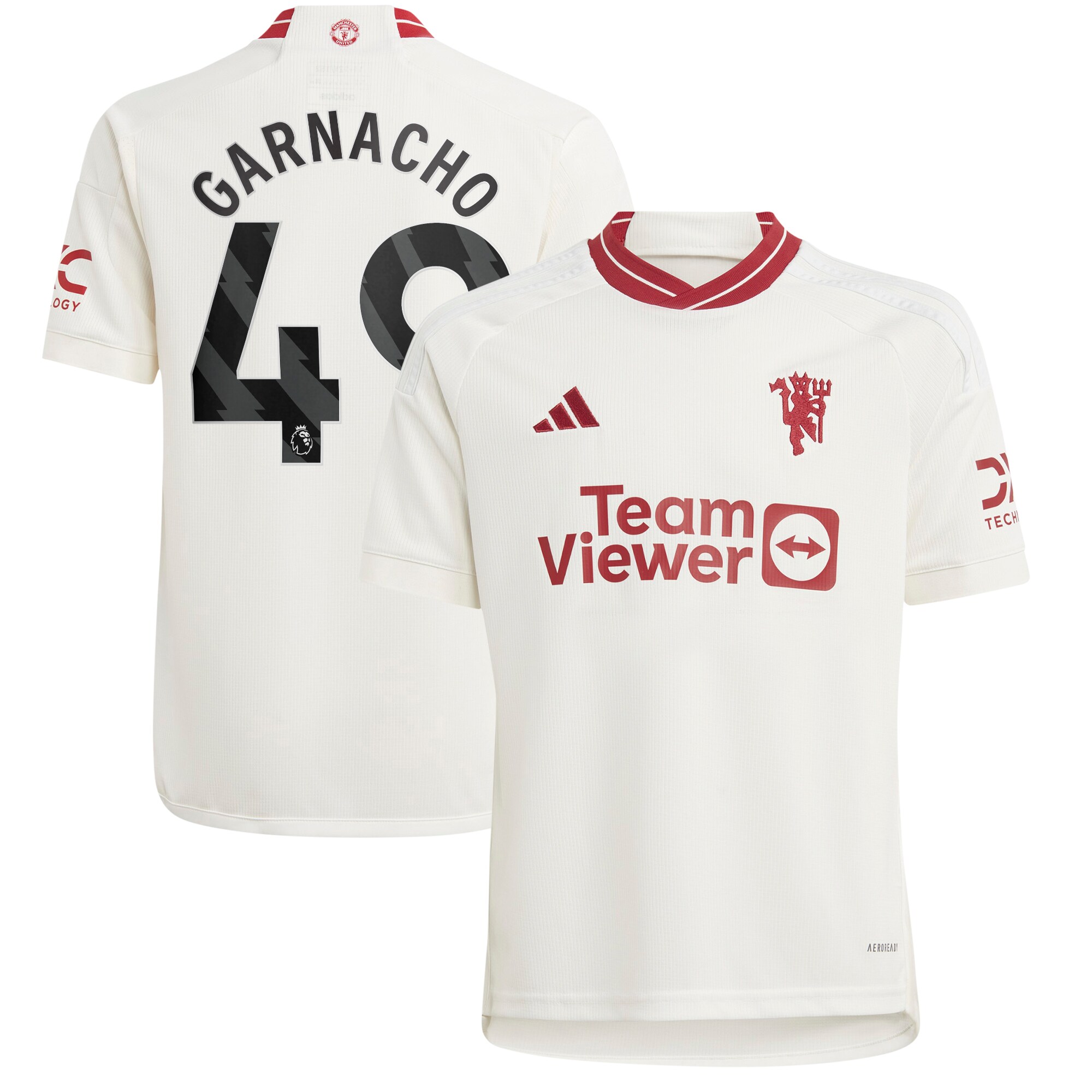 Alejandro Garnacho Manchester United adidas Youth 2023/24 Third Replica Player Jersey - White