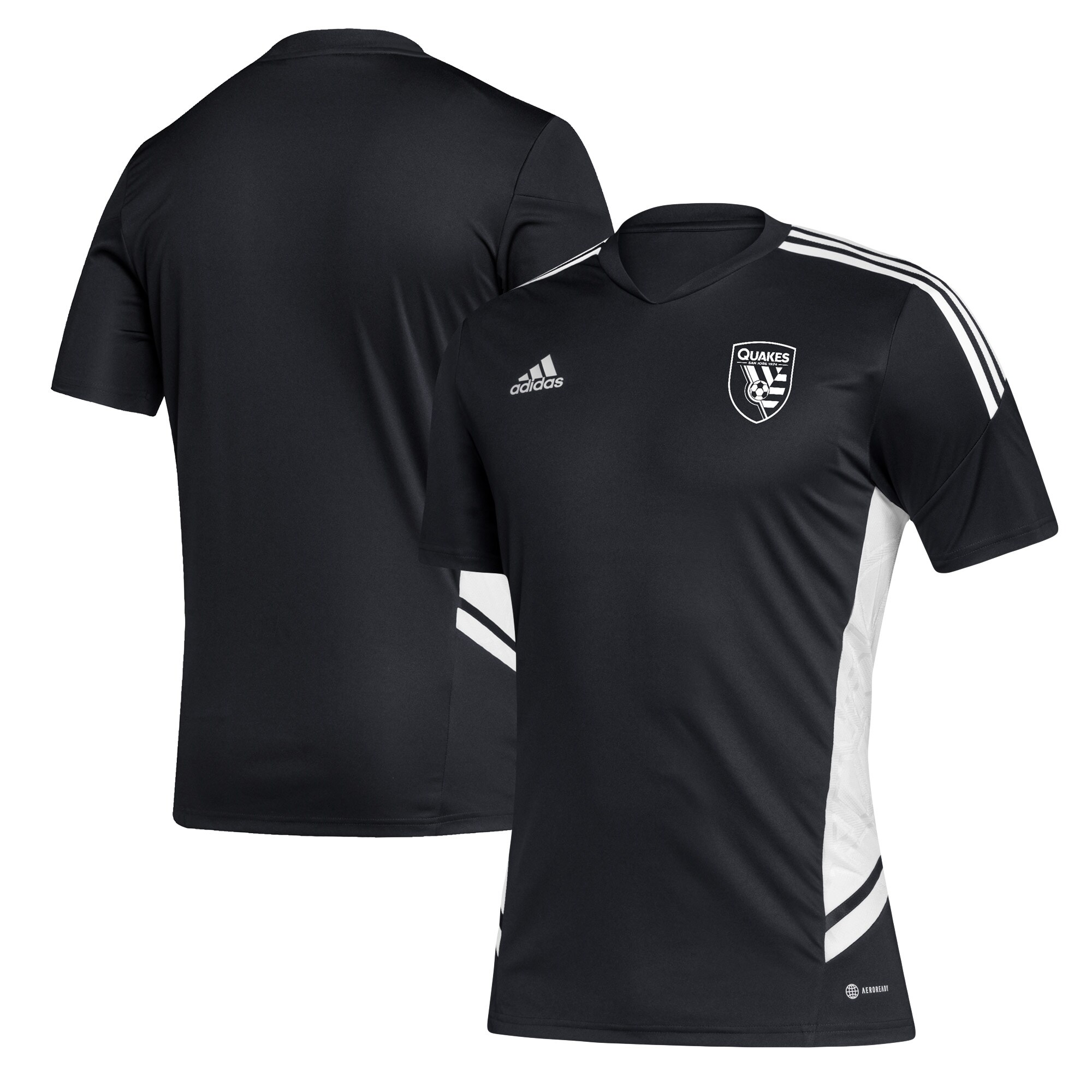 San Jose Earthquakes adidas Soccer Training Jersey - Black/White