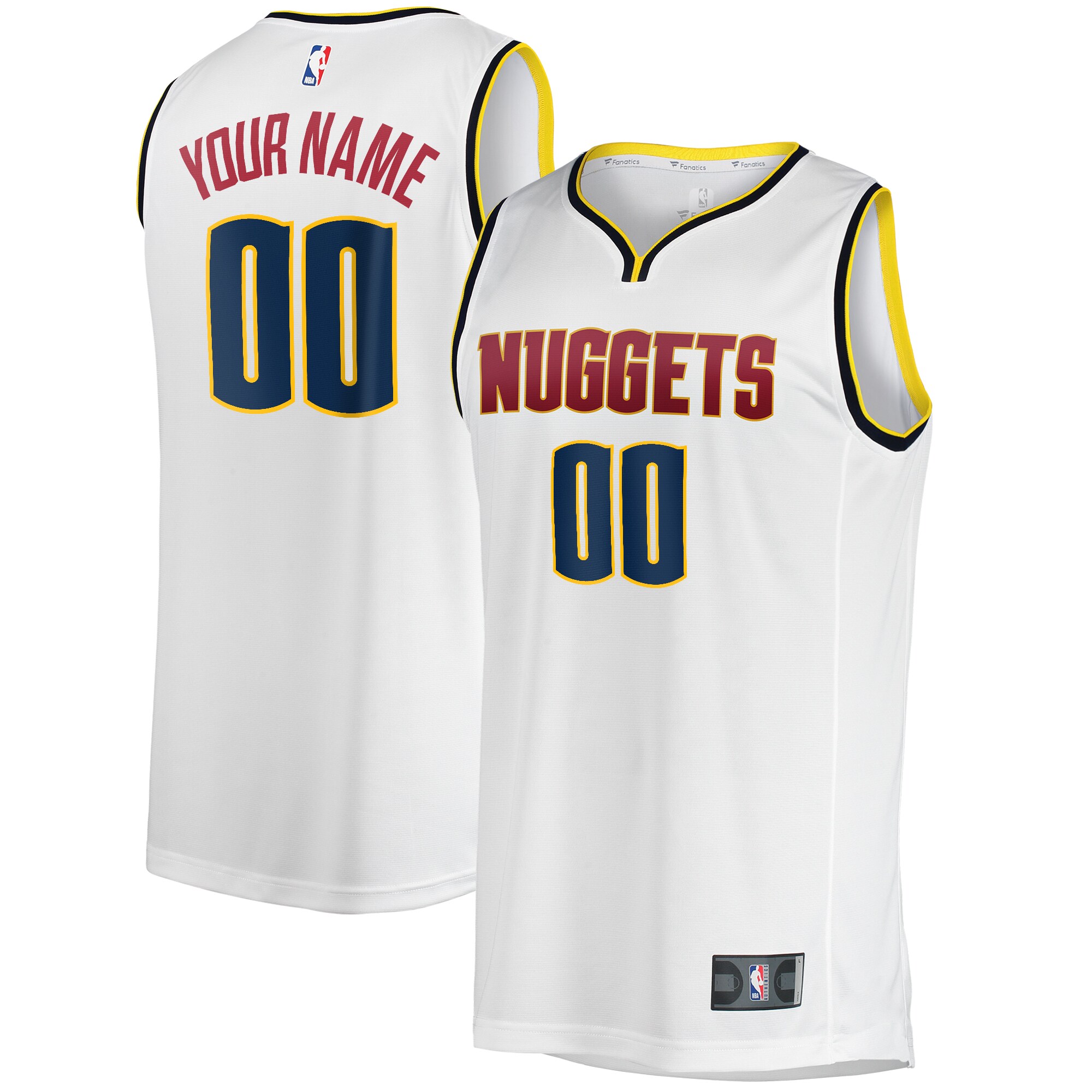 Denver Nuggets Fanatics Branded Youth Fast Break Replica Custom Jersey - Association Edition - White