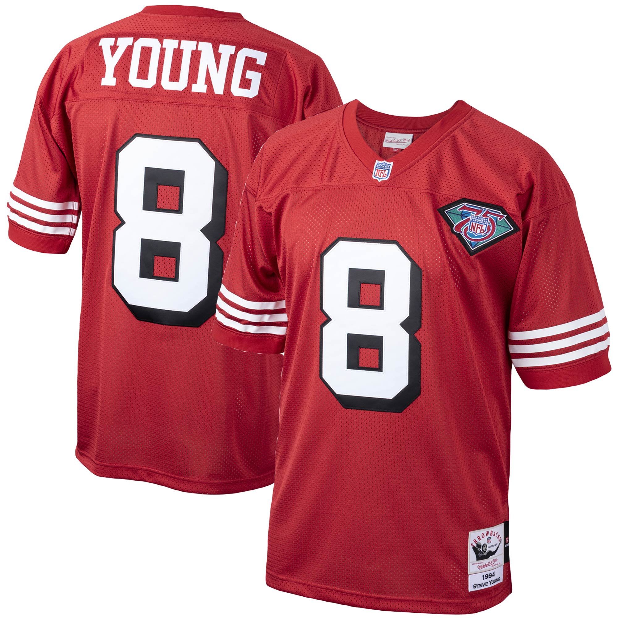 Steve Young San Francisco 49ers Mitchell & Ness 1994 Authentic Throwback Retired Player Jersey - Scarlet