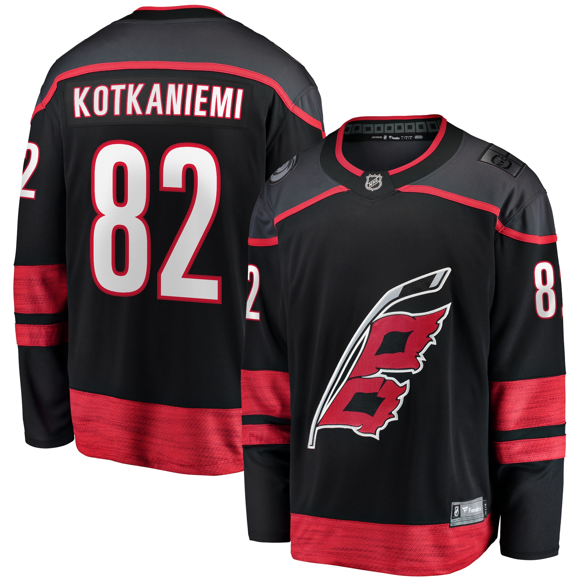 Jesperi Kotkaniemi Carolina Hurricanes Fanatics Branded Home Breakaway Player Jersey - Black