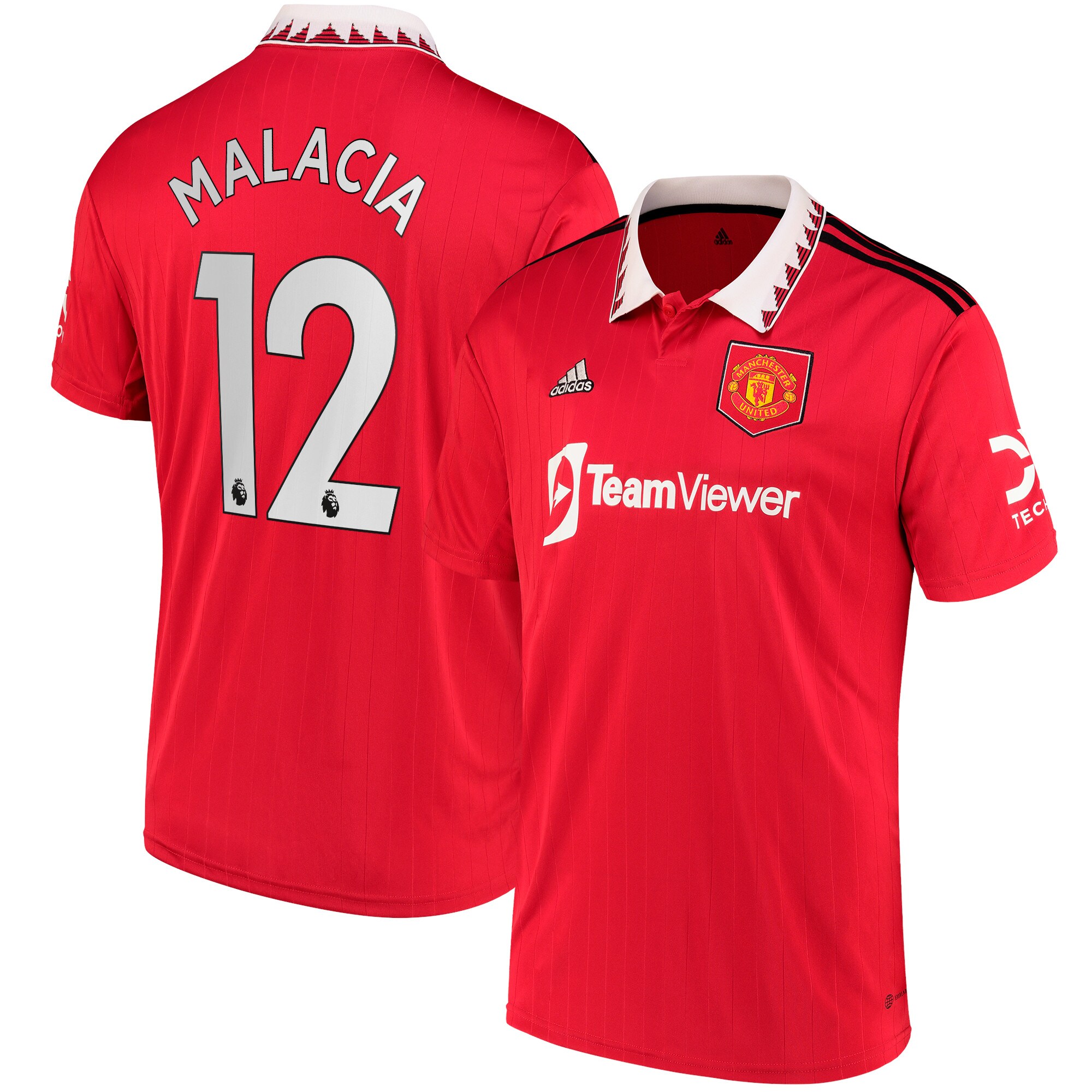 Tyrell Malacia Manchester United adidas 2022/23 Home Replica Player Jersey - Red