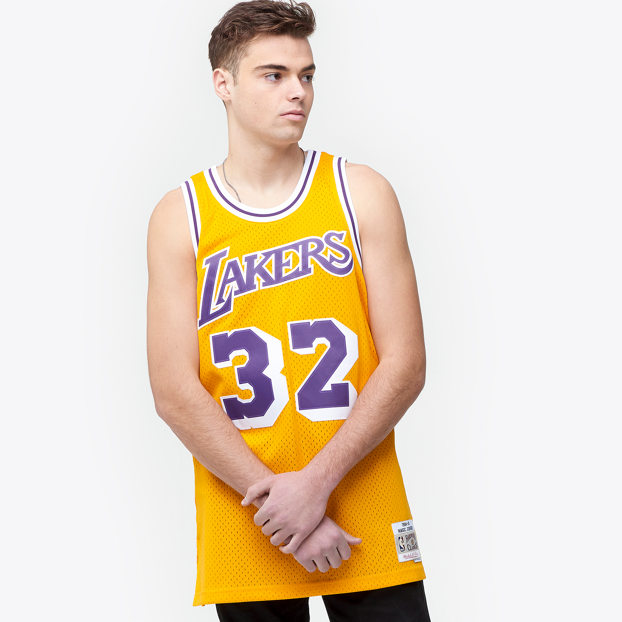 Men's Johnson Earvin Magic Mitchell & Ness Lakers Swingman Jersey - Gold