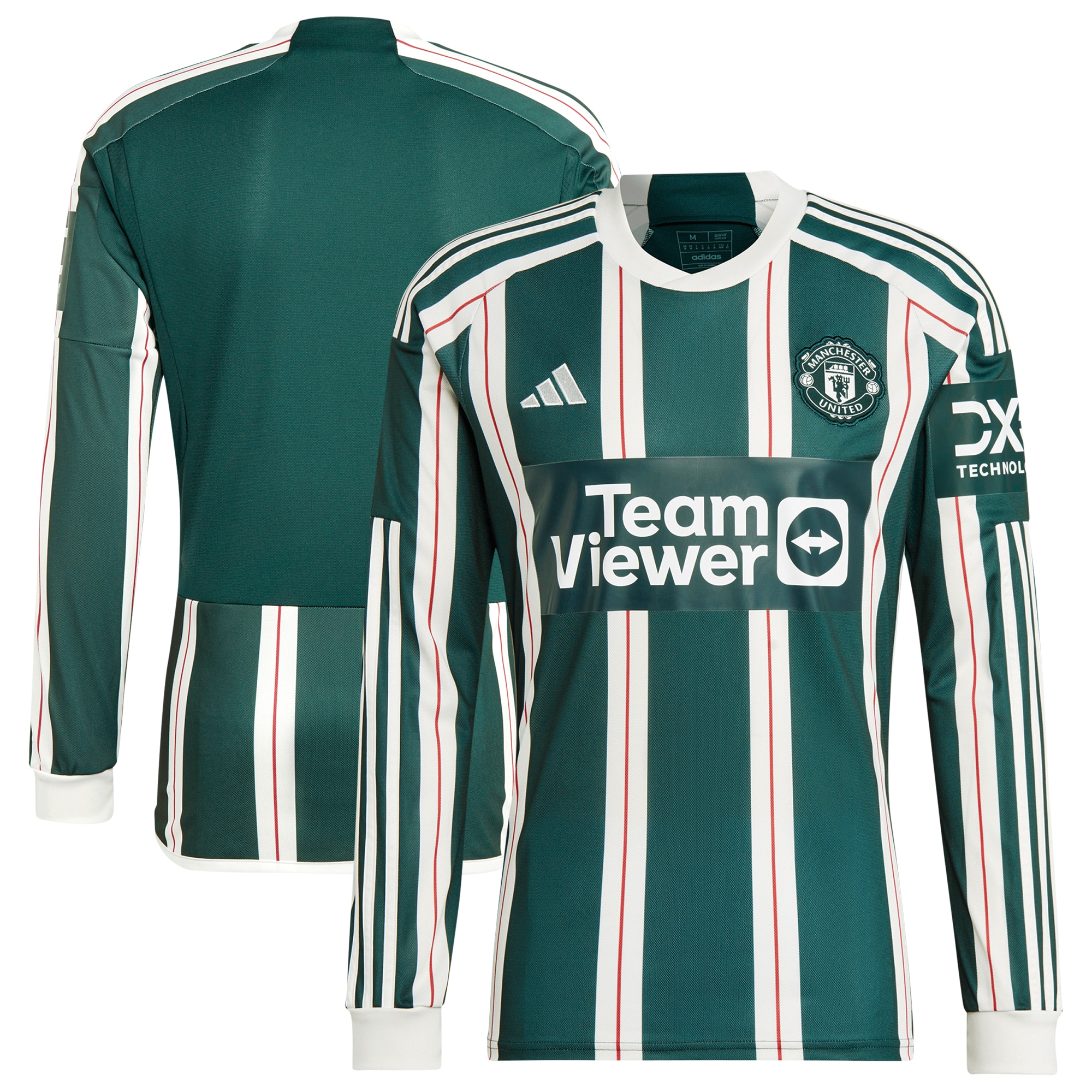 Manchester United adidas 2023/24 Away Long Sleeve Replica Jersey - Green
