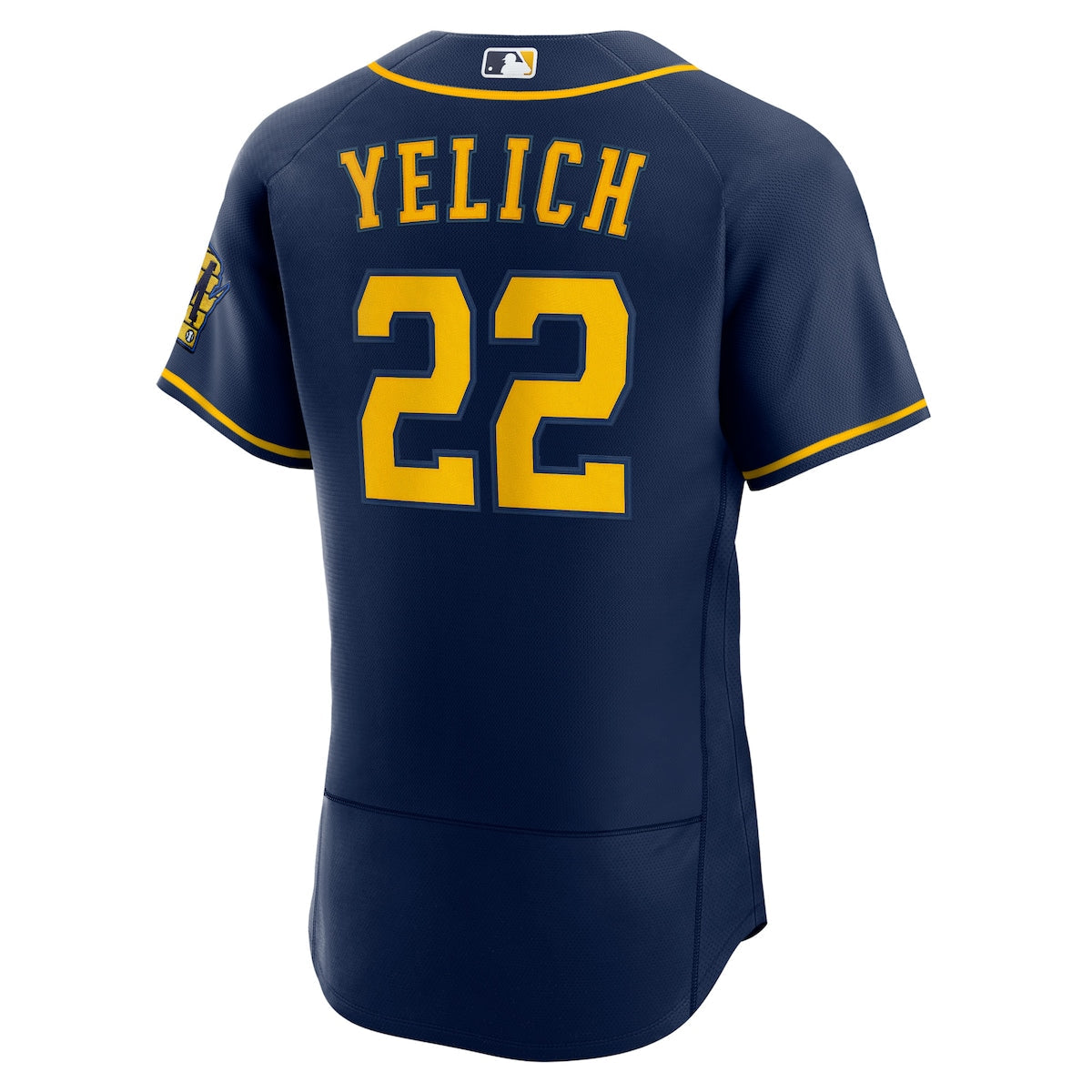 Men's Christian Yelich Nike Brewers Home Authentic Jersey - Navy