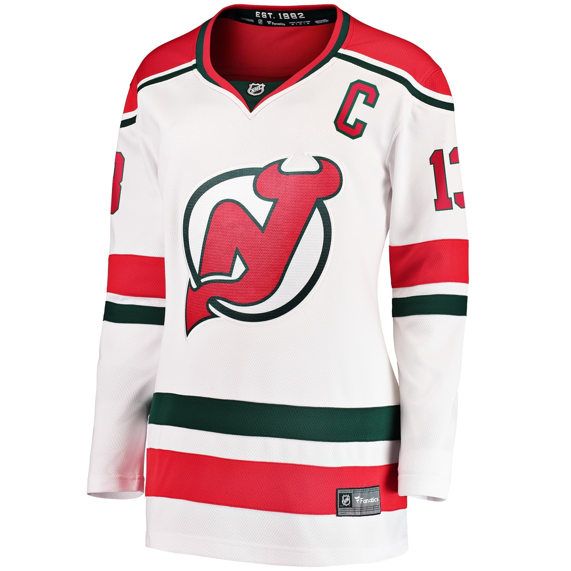 Women's Fanatics Branded Nico Hischier White New Jersey Devils 2022/23 Heritage Premier Breakaway Jersey