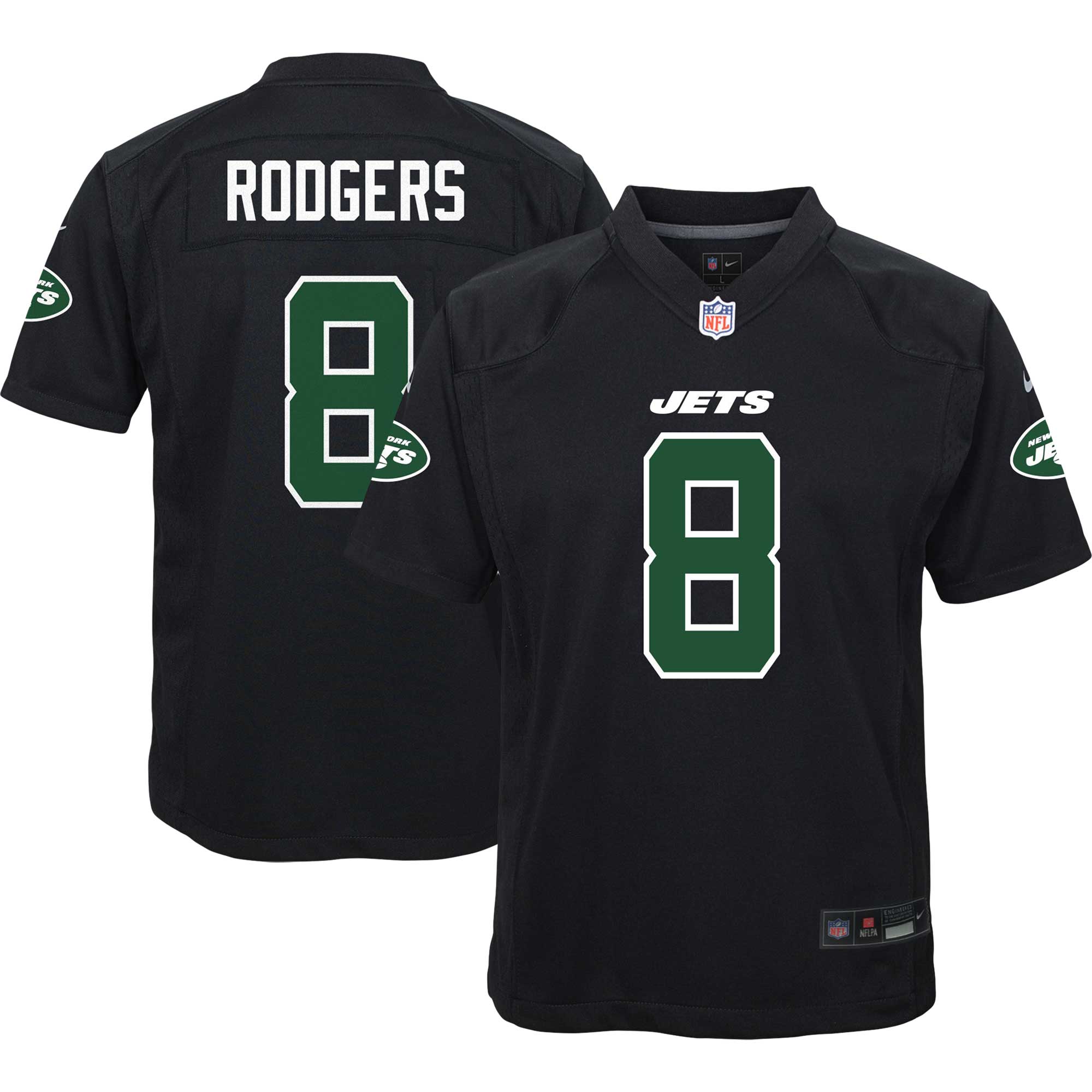 Aaron Rodgers New York Jets Nike Youth Game Jersey - Black
