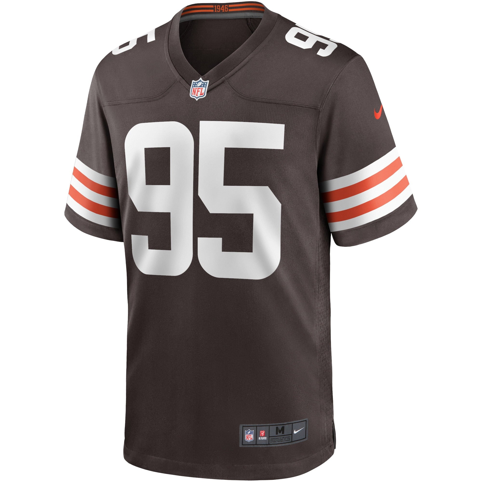Men's Nike Myles Garrett Brown Cleveland Browns Game Player Jersey