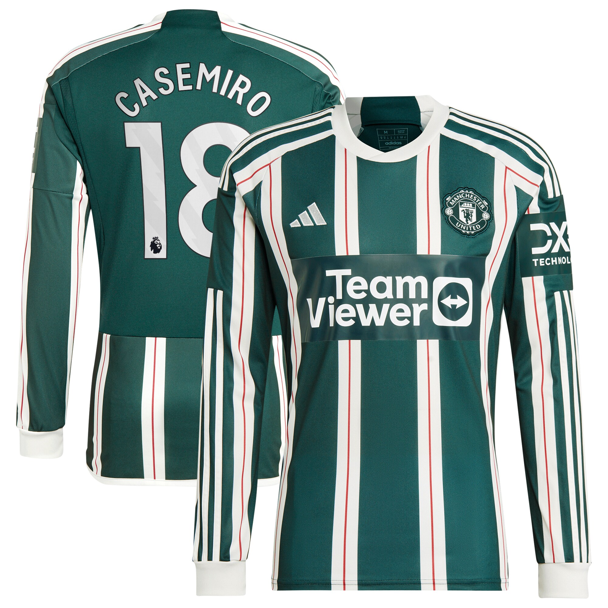 Casemiro Manchester United adidas 2023/24 Away Long Sleeve Replica Player Jersey - Green