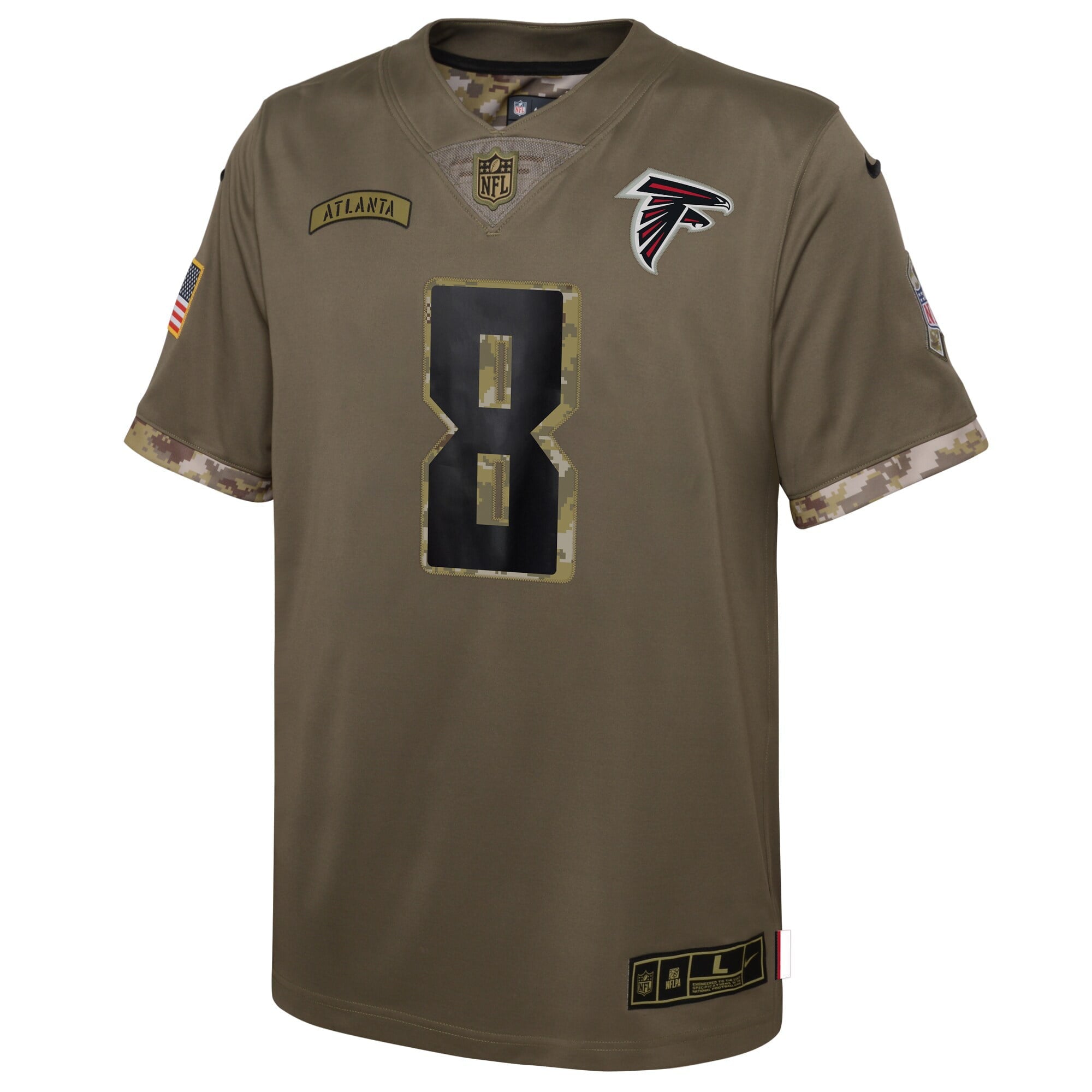 Youth Nike Kyle Pitts Olive Atlanta Falcons 2022 Salute To Service Player Limited Jersey