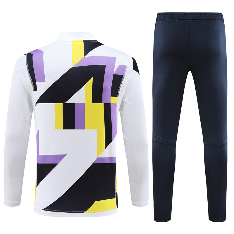2023 Real Madrid Pre-Match Tracksuit White Navy