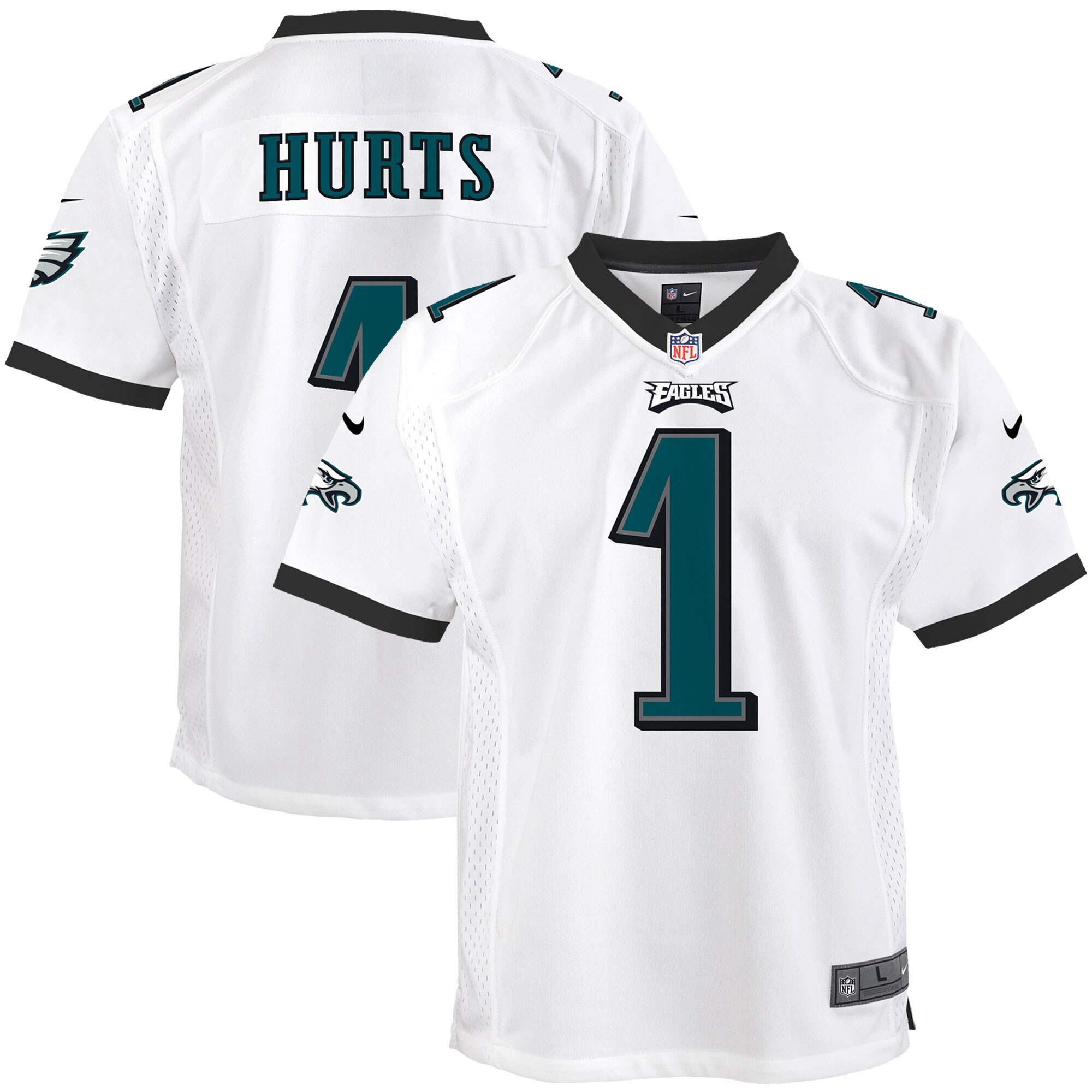 Jalen Hurts Philadelphia Eagles Nike Youth Game Jersey - White