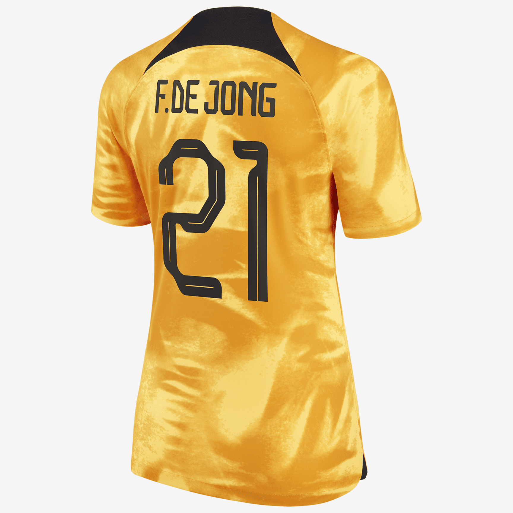 Netherlands National Team 2022/23 Stadium Home (Frenkie de Jong) Women's Nike Dri-FIT Soccer Jersey - Orange