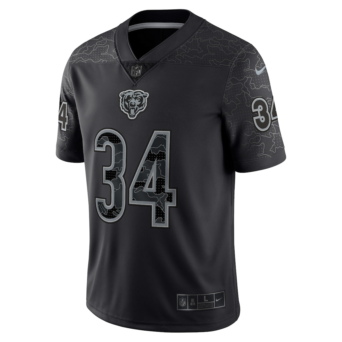 Men's Walter Payton Nike Bears Retired RFLCTV Limited Jersey - Black