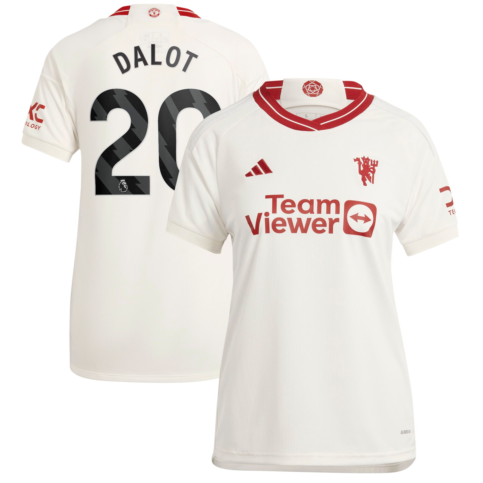 Diogo Dalot Manchester United adidas 2023/24 Third Replica Player Jersey - White