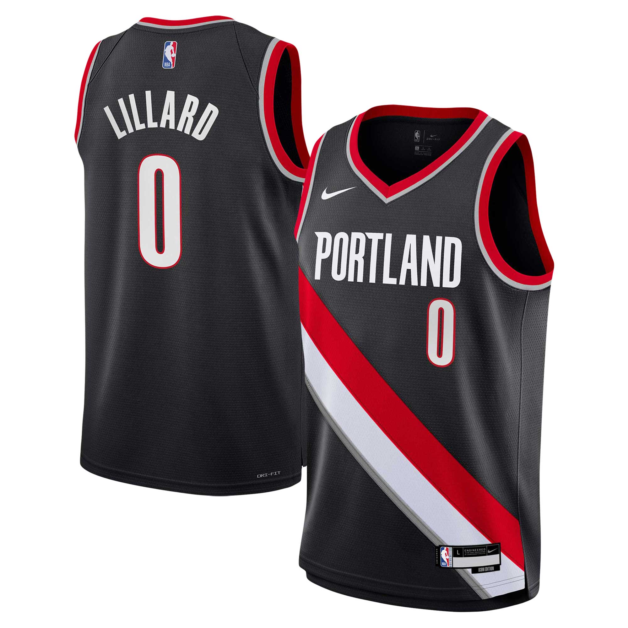 Damian Lillard Portland Trail Blazers Nike Youth Swingman Jersey - Icon Edition - Black