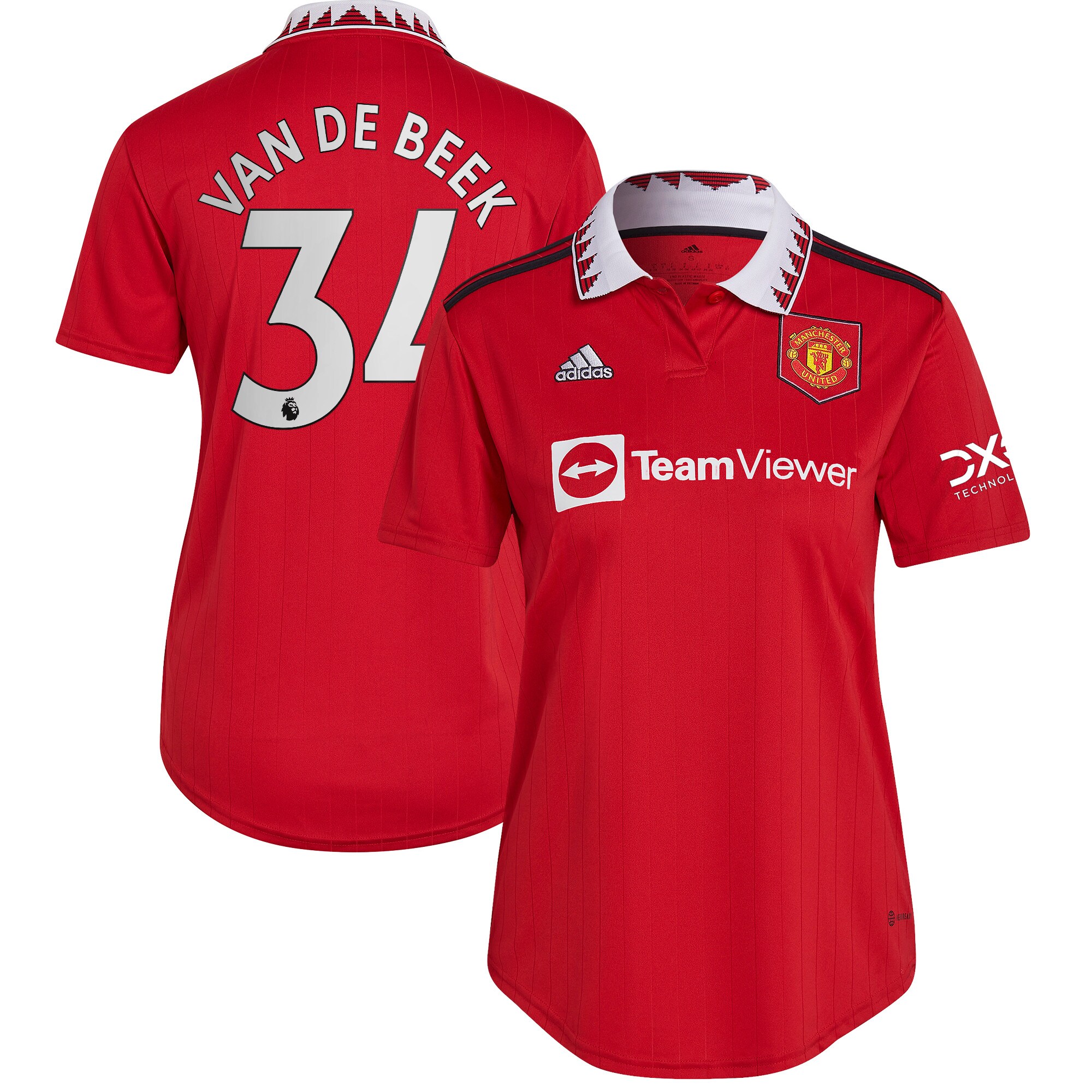 Donny Van De Beek Manchester United adidas Women's 2022/23 Home Replica Player Jersey - Red