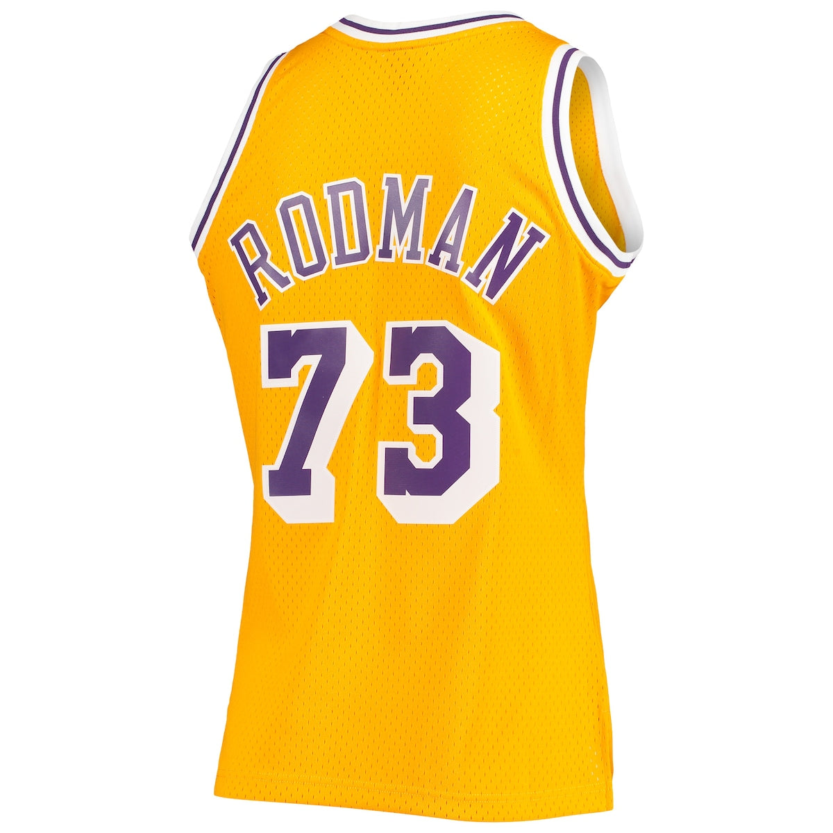 Men's Dennis Rodman Mitchell & Ness Lakers '71 Swingman Jersey - Gold