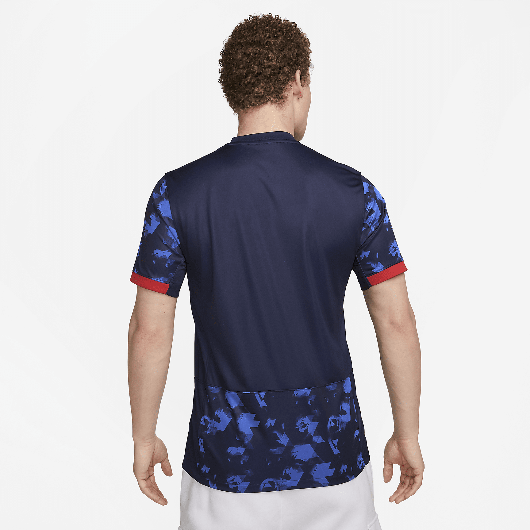 Netherlands 2023 Stadium Away Men's Nike Dri-FIT Soccer Jersey - Blackened Blue/University Red/White