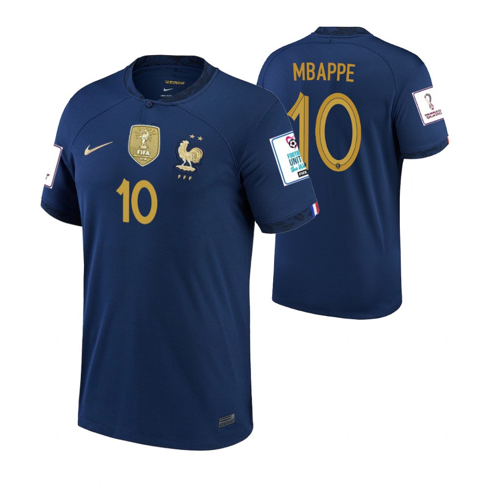 France Kylian Mbappe Home Jersey 2022 World Cup Kit