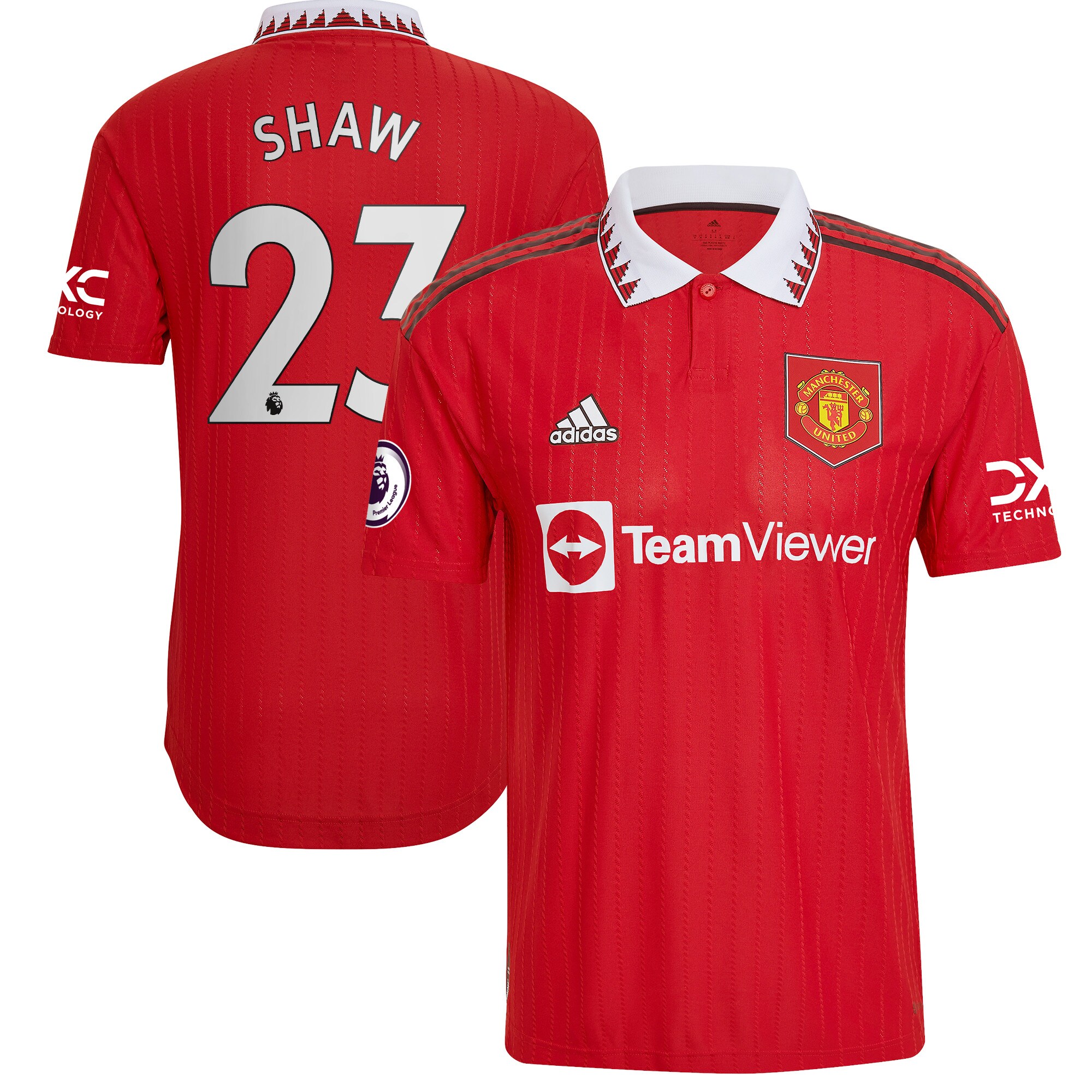 Luke Shaw Manchester United adidas 2022/23 Home Authentic Player Jersey - Red