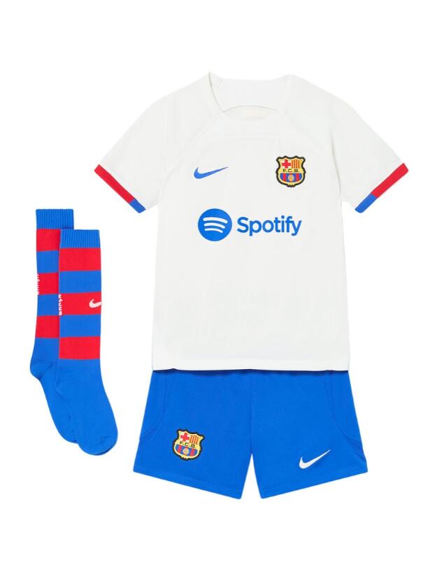 23/24 Youth Barcelona Away Jersey Kids Kit
